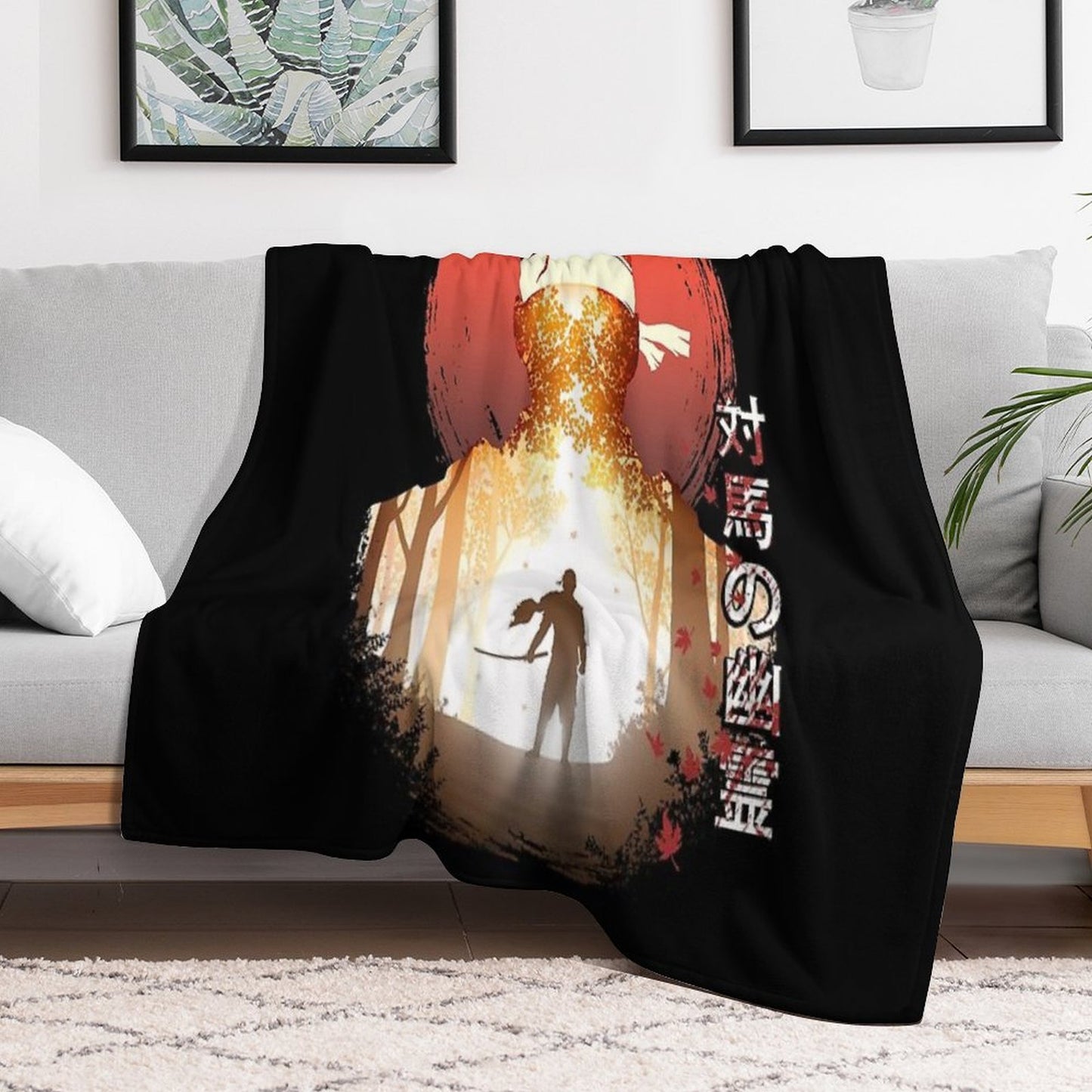 Tsushima Warrior Easy Care Throw Blanket