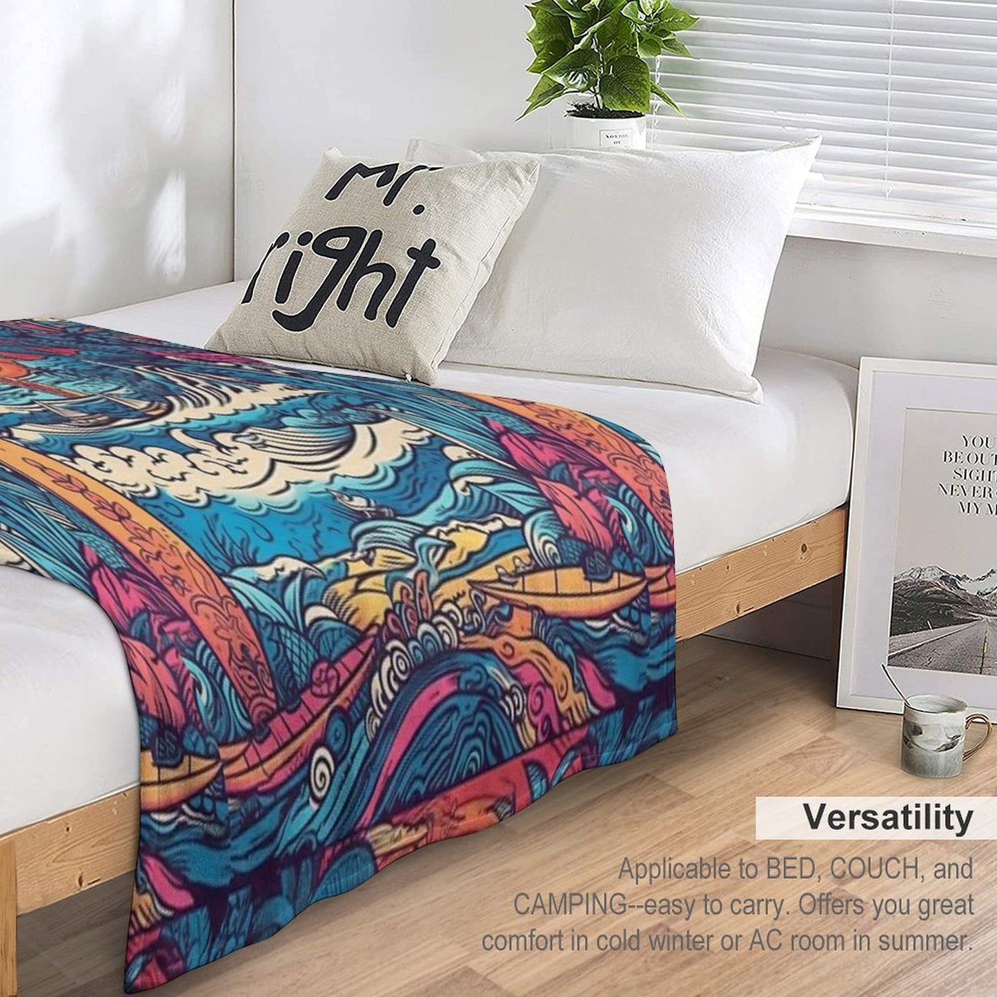 Surf Tribe – Popular Art, Vintage Style Surfing Gift Velvety-soft Throw Blanket
