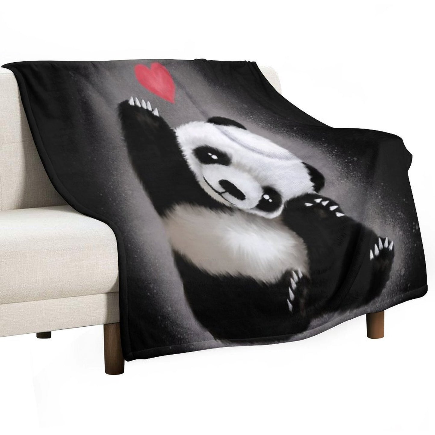 Panda Love Machine-washable Throw Blanket
