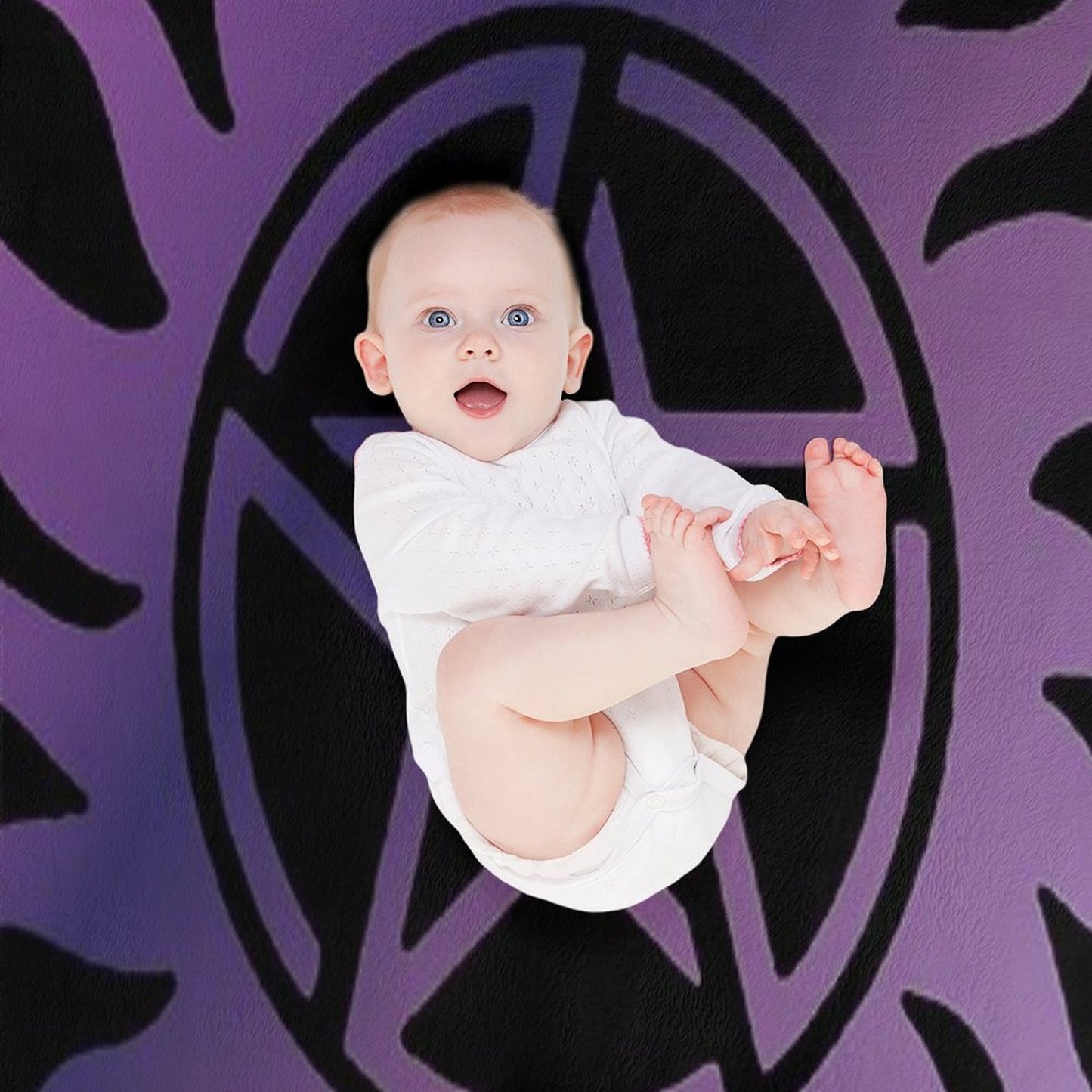 Purple Pentacle Black Comfort Throw Blanket
