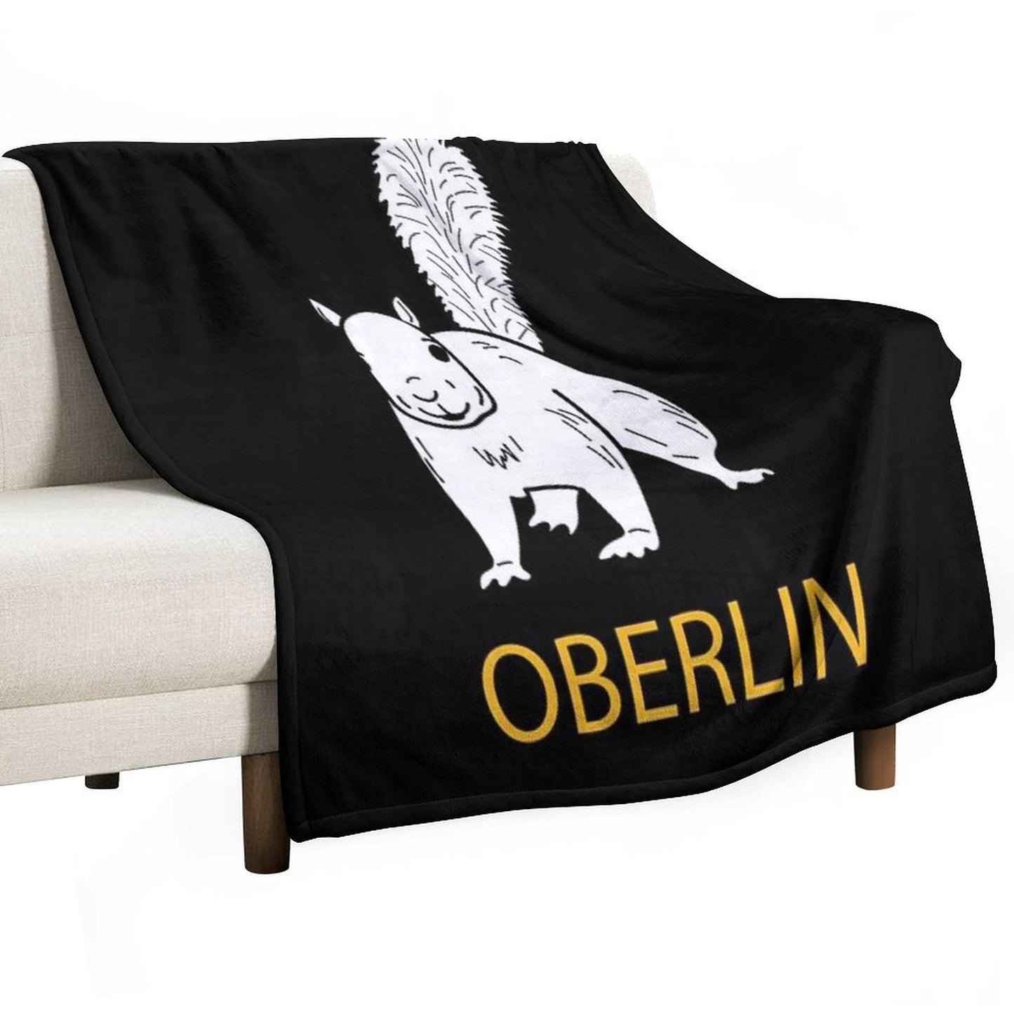 Cute Oberlin White Squirrel Easy Care Throw Blanket