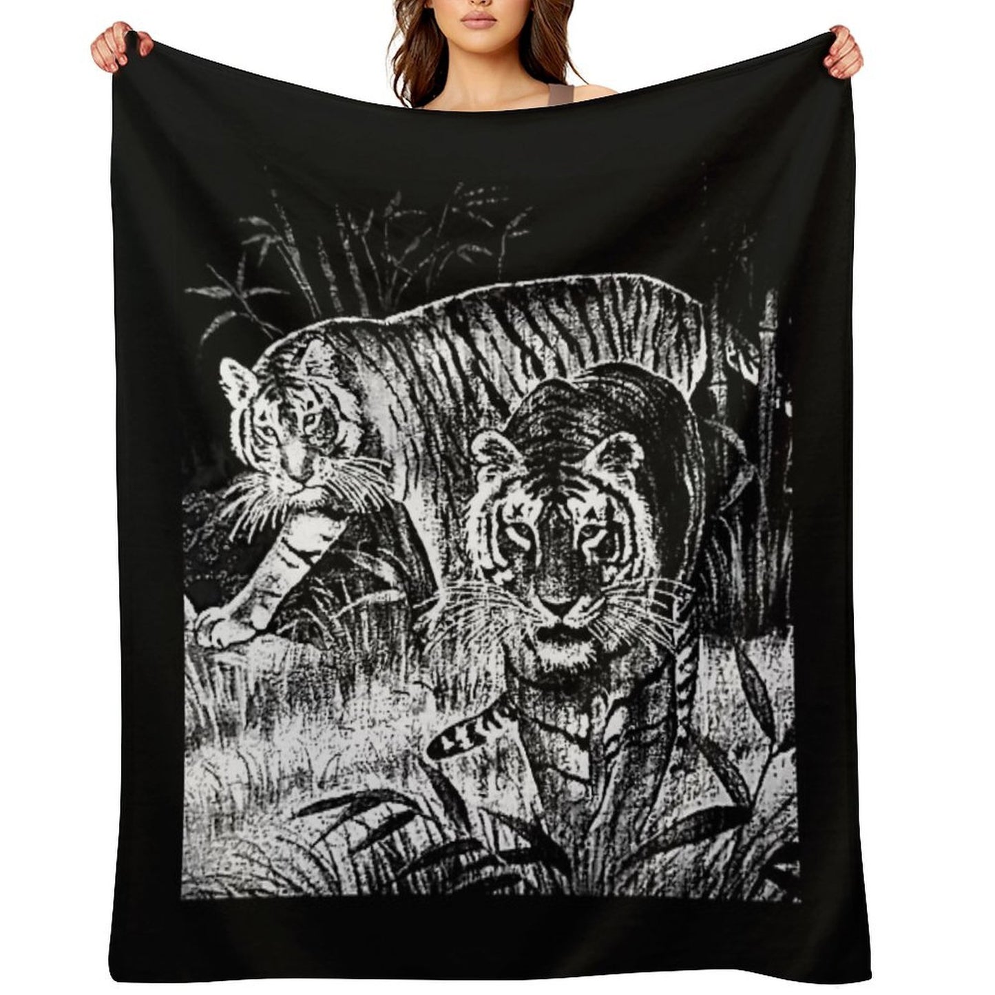 Cobija Del Tigre Mexican Blanket Tiger Meme Easy Care Throw Blanket