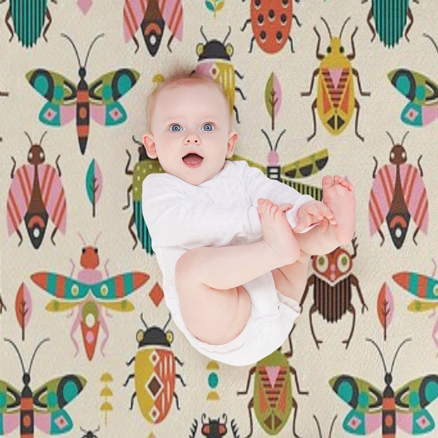 Mid Century Bugs Sustainable Throw Blanket