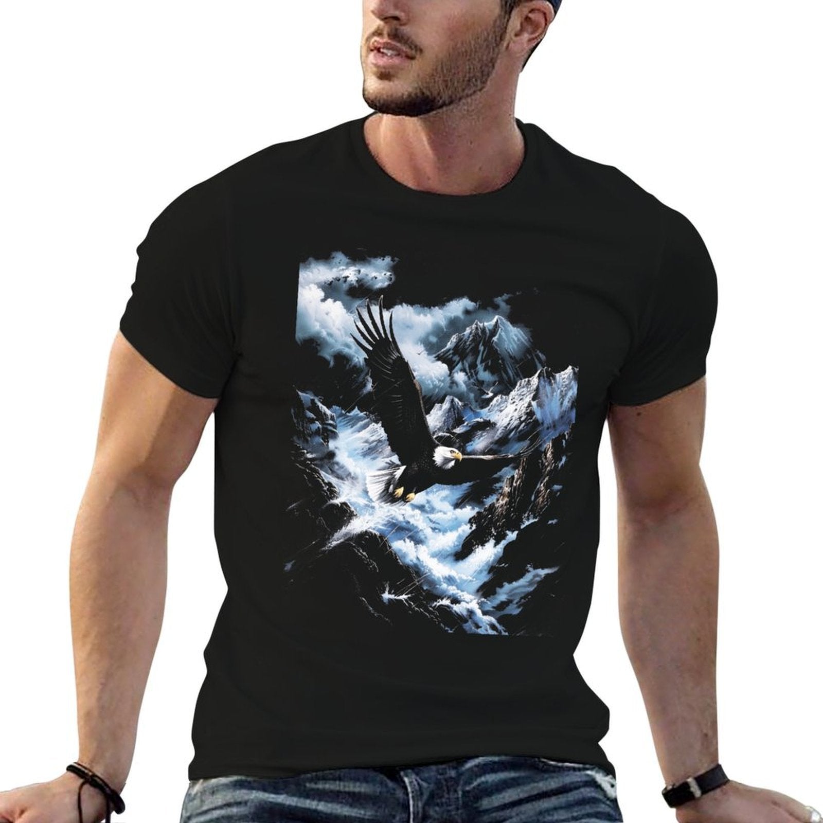 Bald Eagle Mountains Stormy Eagle Nature  Soft T-Shirt
