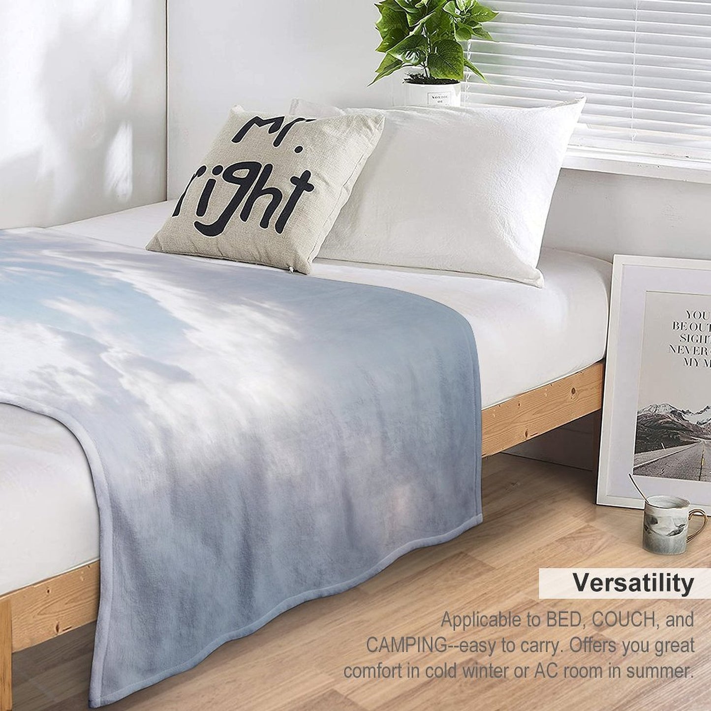 White Clouds Durable Throw Blanket