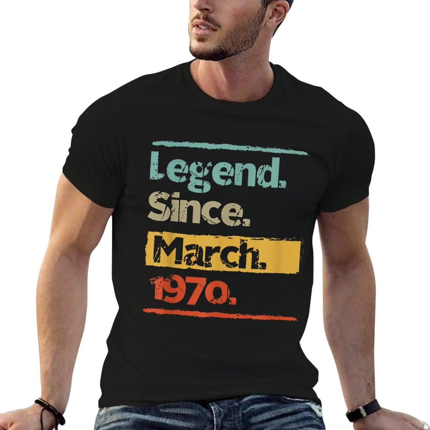 Vintage Retro Legend Since March 1970 50th Birthday Gift Affordable Price T-Shirt