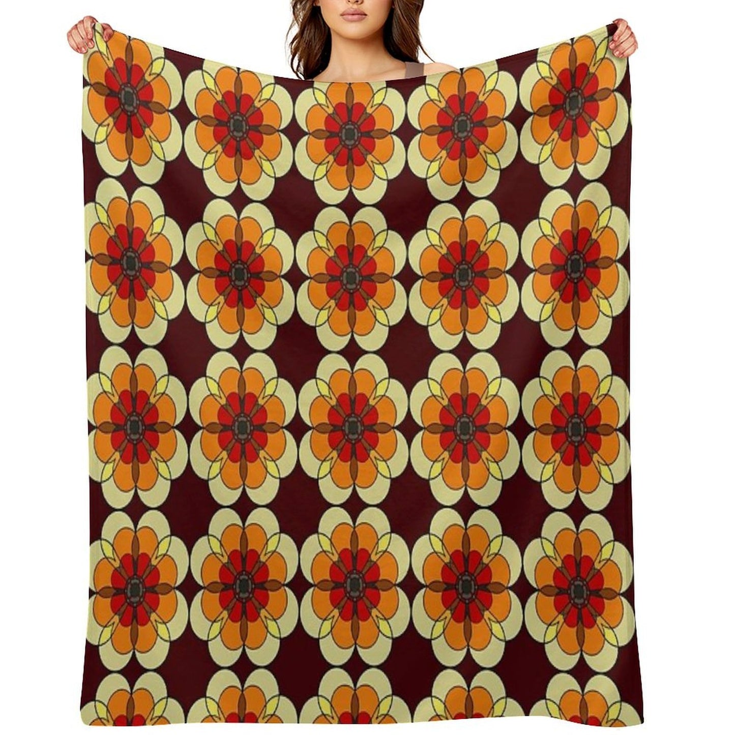 Retro Marigold Gift-ready Throw Blanket