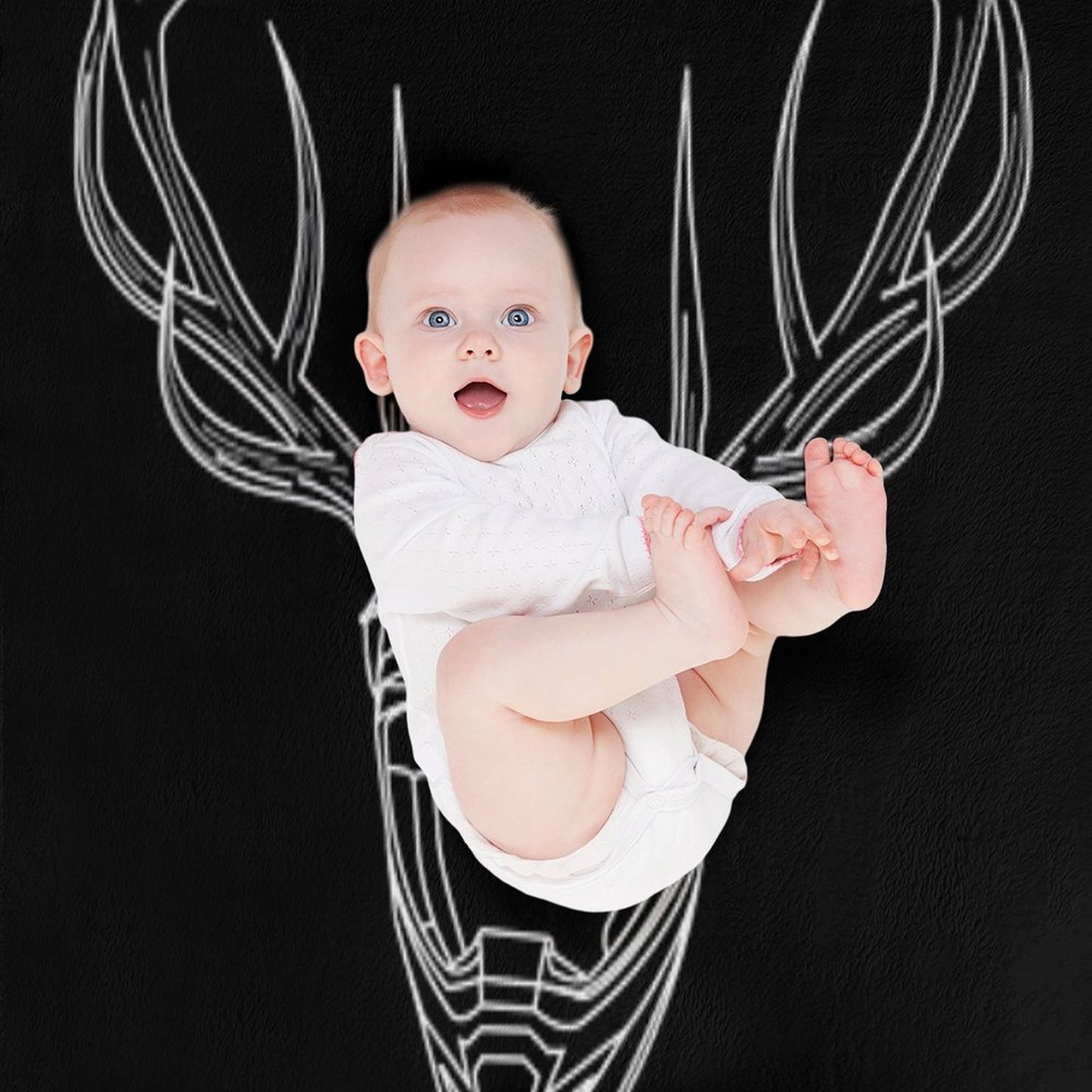 Mx Stag Head Sustainable Throw Blanket