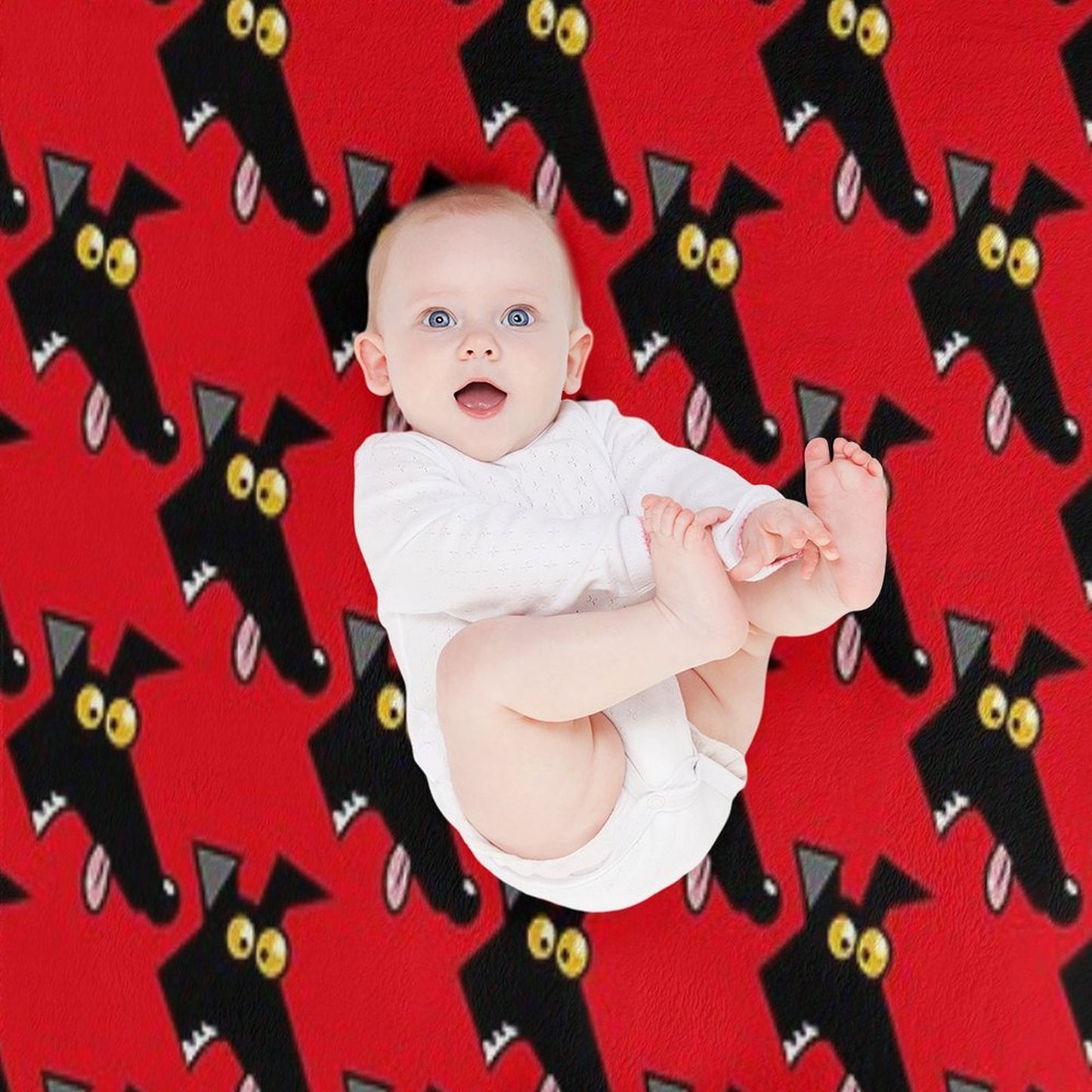 Seamless Derp Red Sustainable Throw Blanket