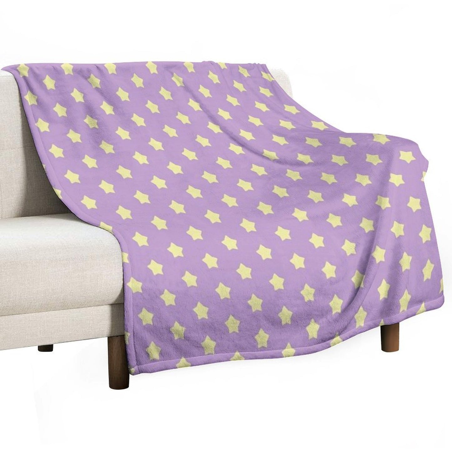 Yellow Stars on Purple Pop Shrink-resistant Throw Blanket