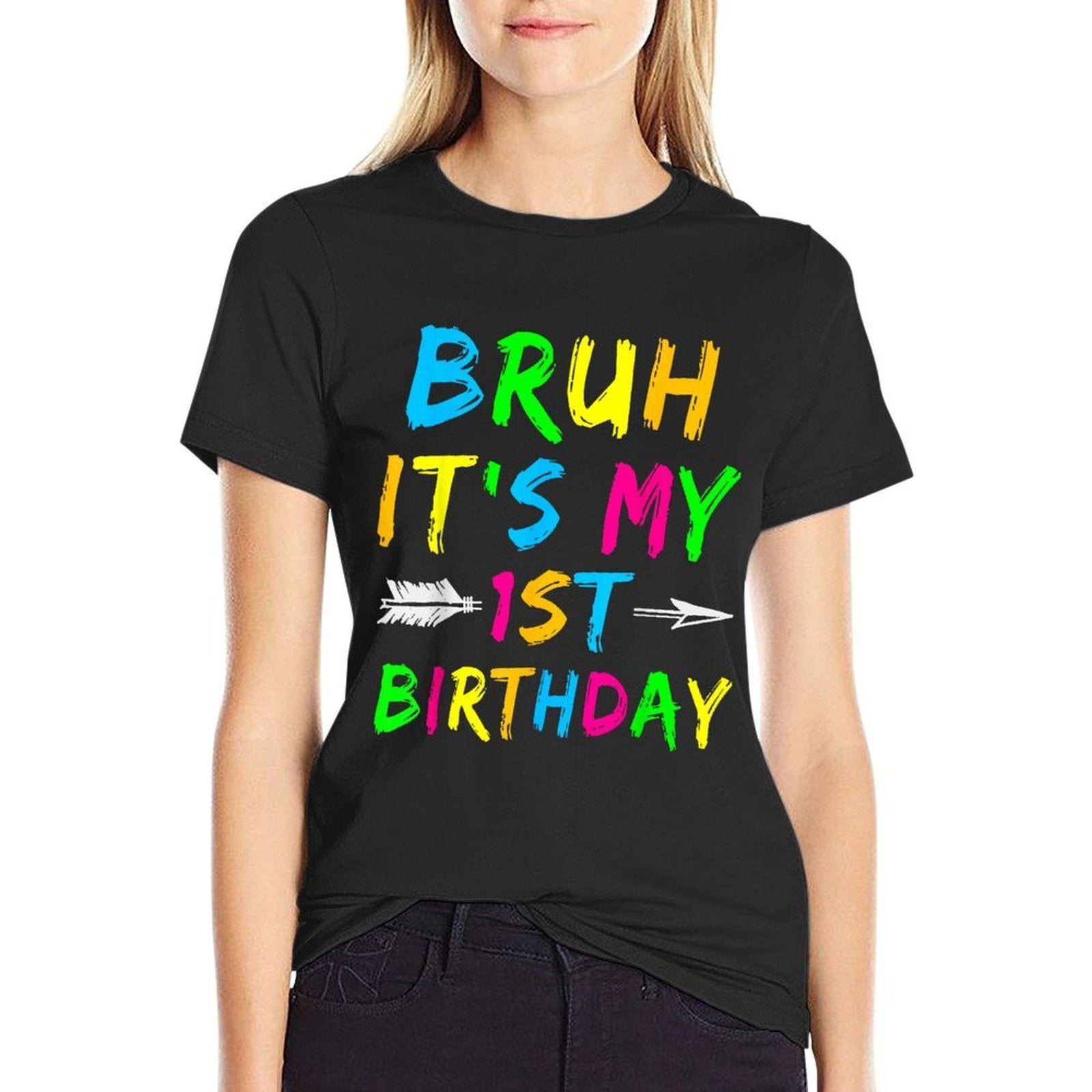 Bruh It's My 1st Birthday 1 Year Old Birthday  Summer-ready Fabric T-Shirt