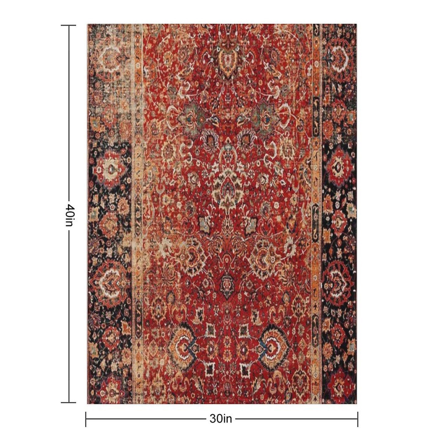 17th Century Afghanistan Rug Print Plush Throw Blanket