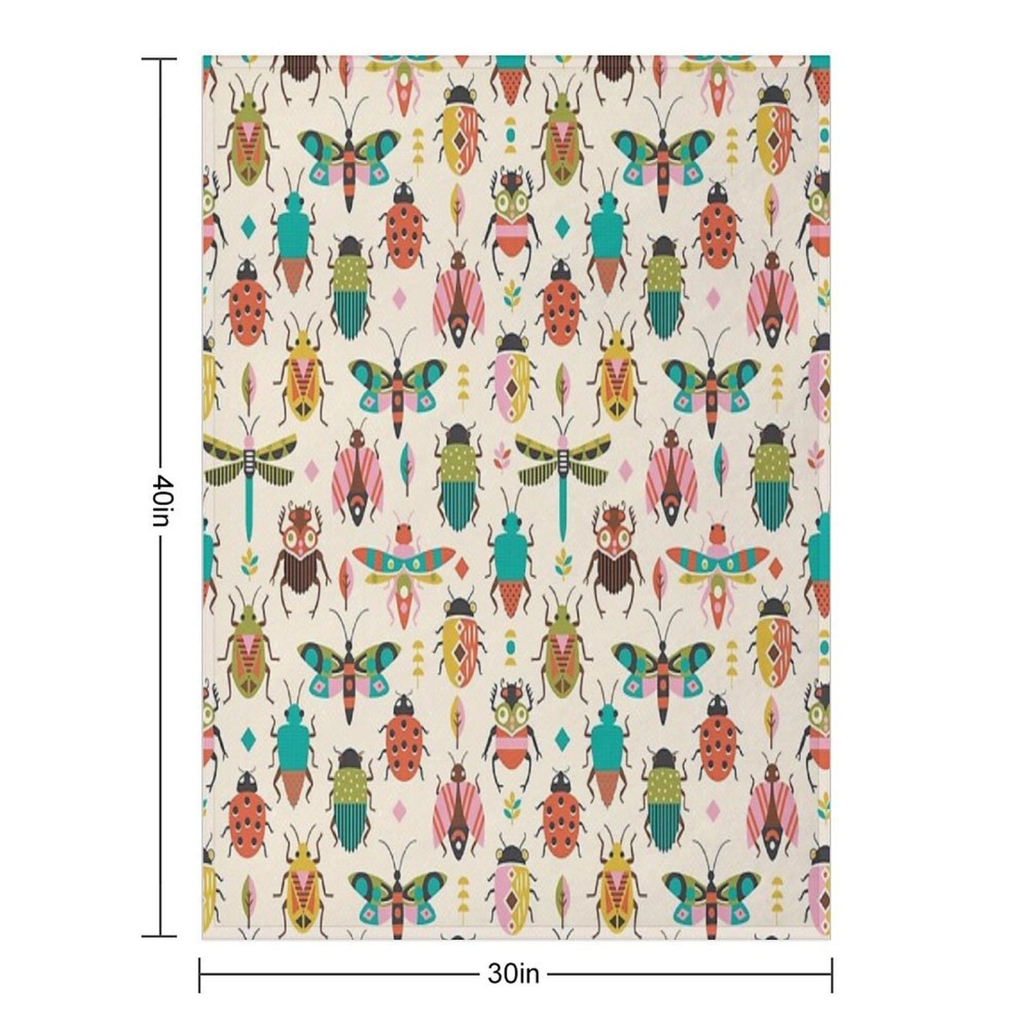 Mid Century Bugs Sustainable Throw Blanket