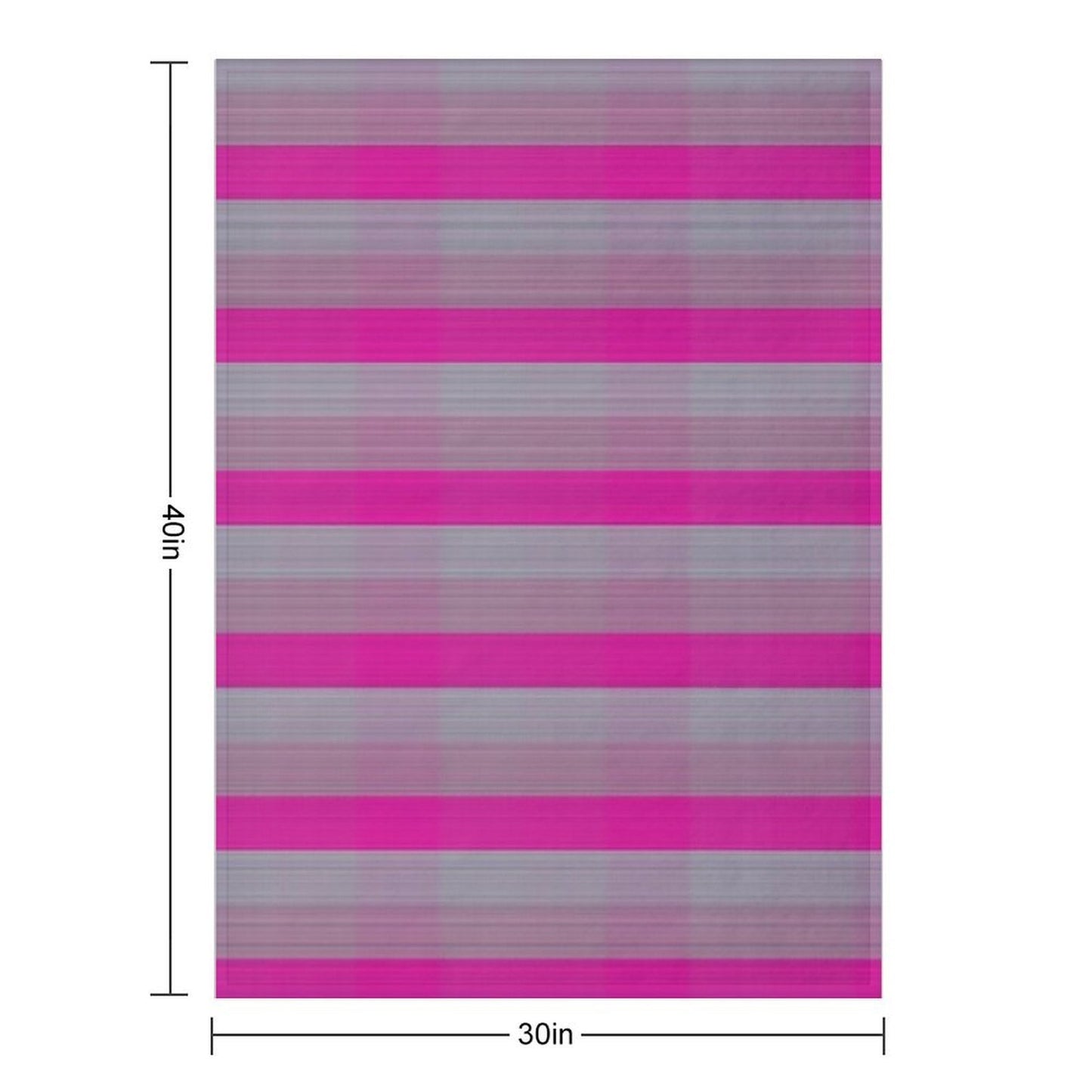 Bright Pink Silver Fabric Lines Pattern Easy Care Throw Blanket