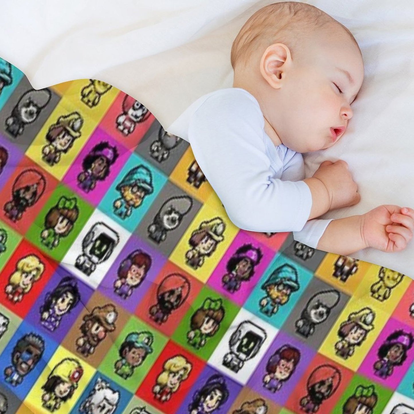 Spelunky 2 Player Characters Pattern Comfort Throw Blanket