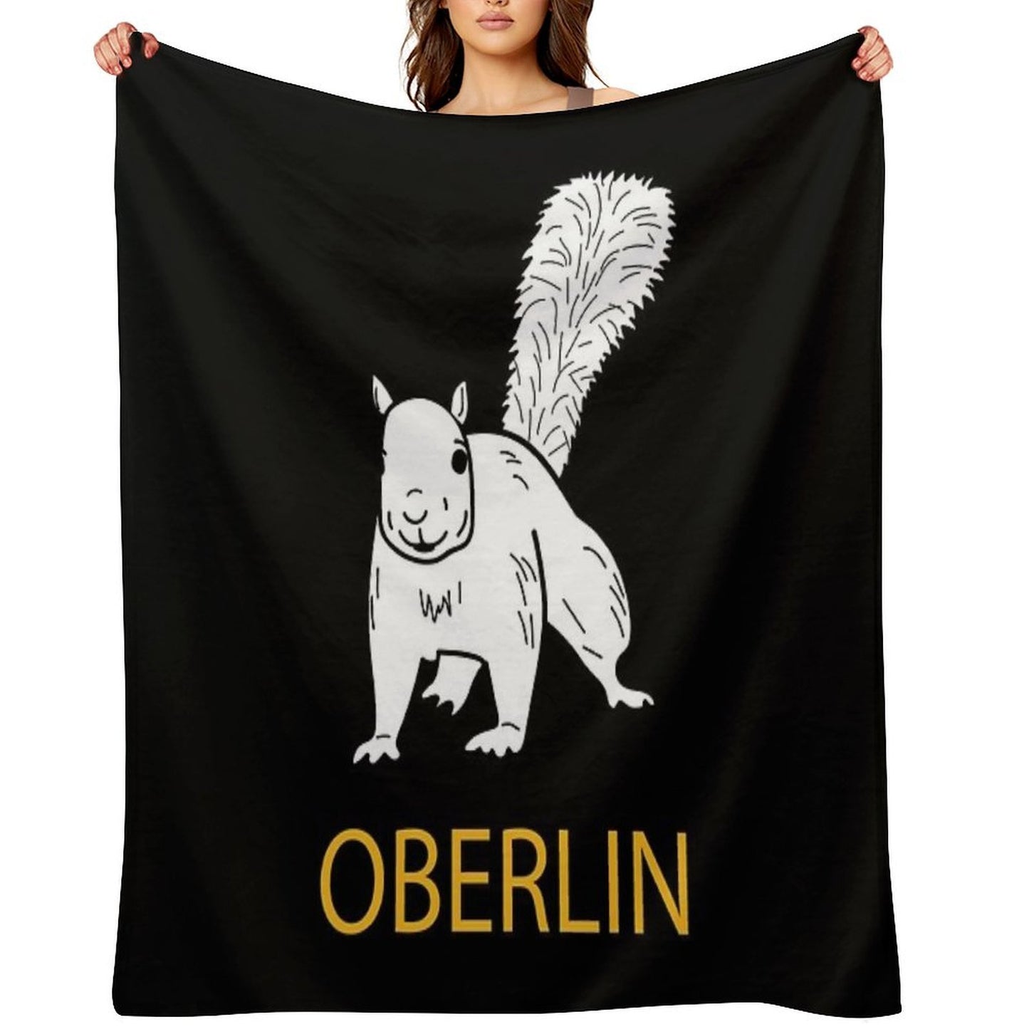 Cute Oberlin White Squirrel Easy Care Throw Blanket