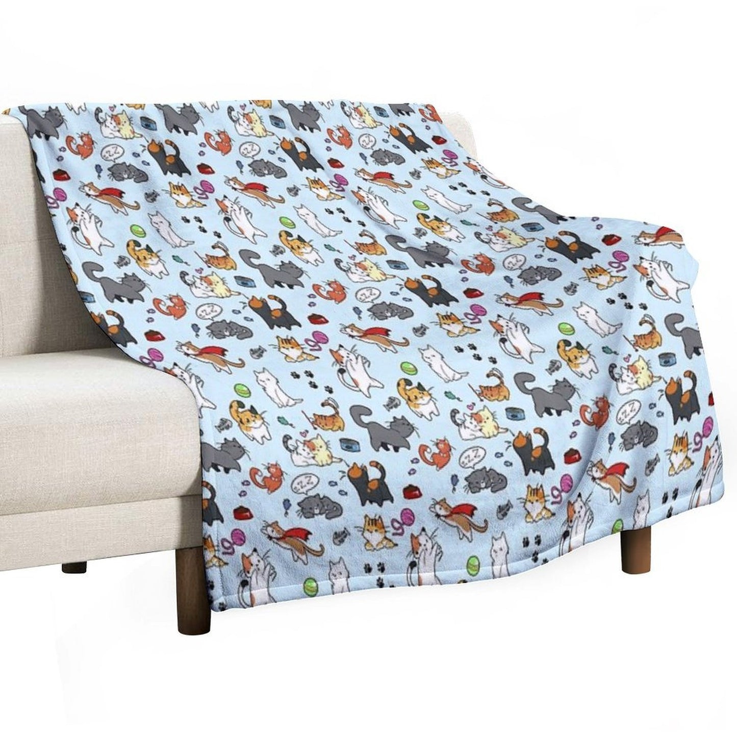 Cats!! Sustainable Throw Blanket