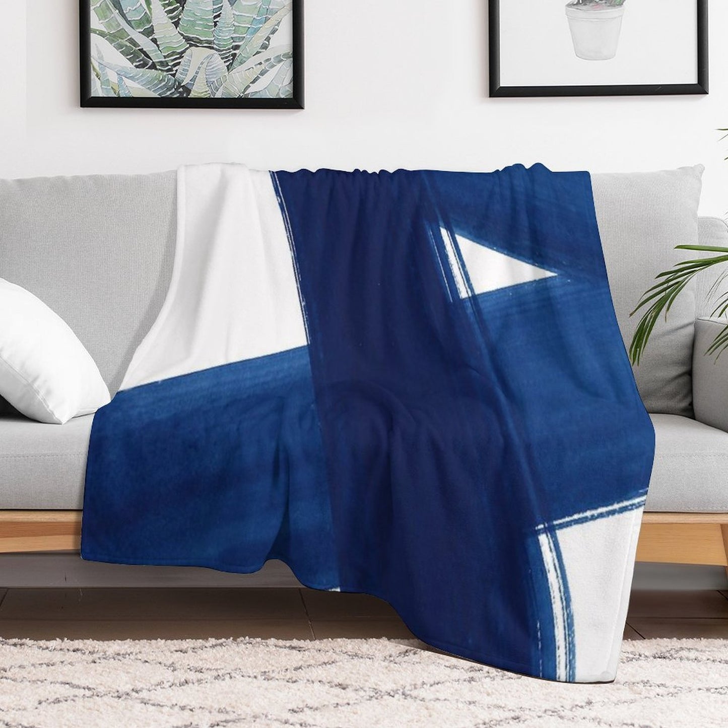 Abstract Brushstrokes No. 3 Eco-conscious Throw Blanket