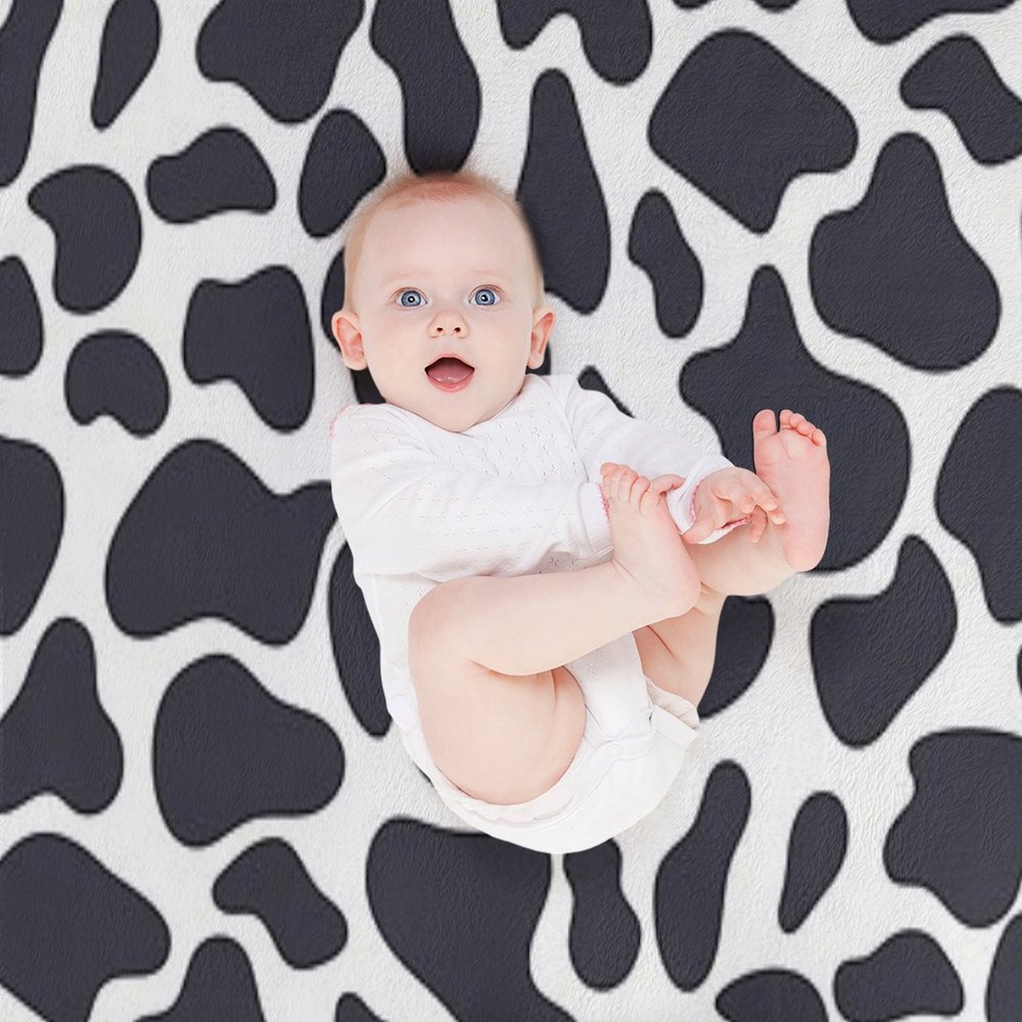 Simple Cow Like Pattern in Dark Slate Color Durable Throw Blanket