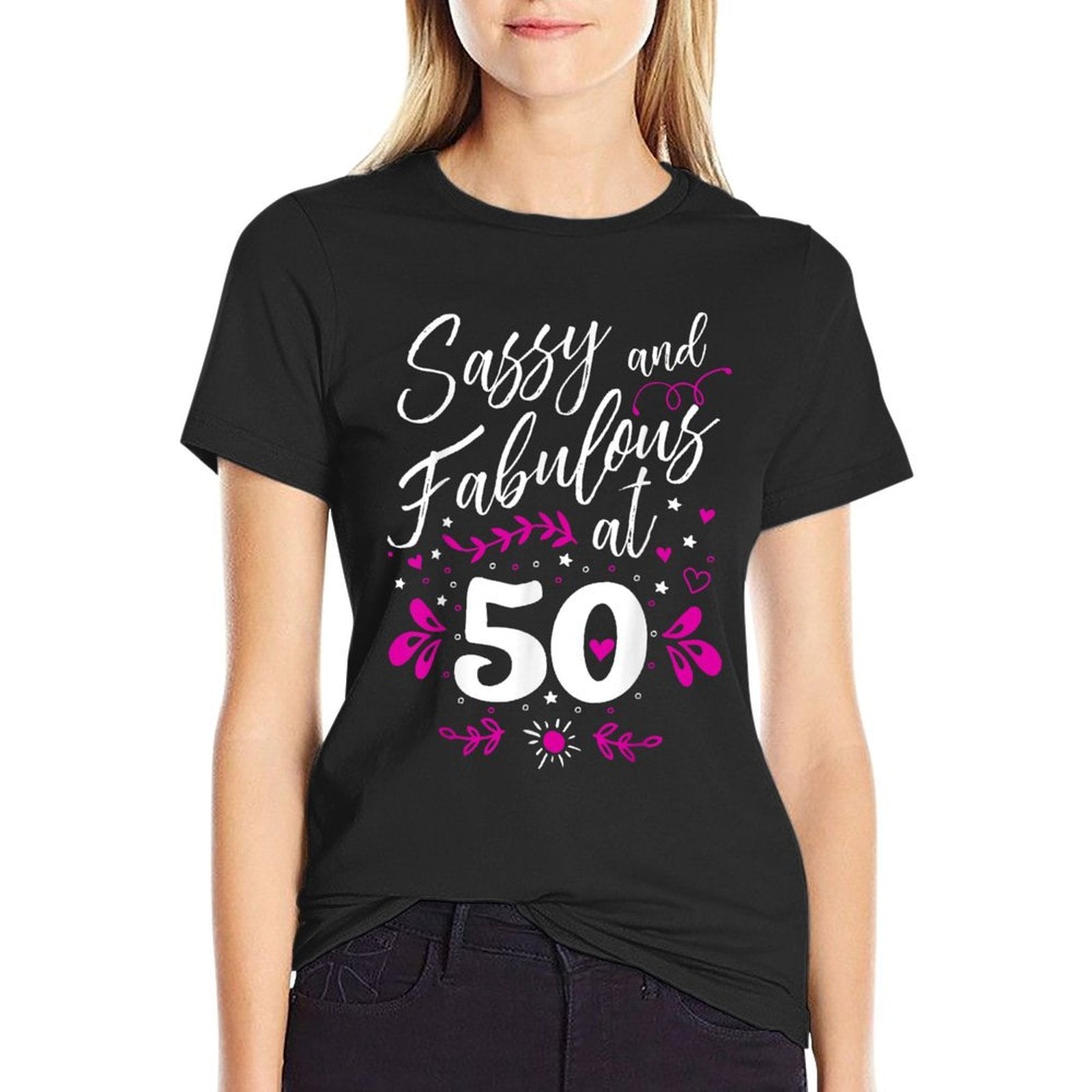 50th Birthday Gift Sassy & Fabulous 50 Year Old  Lightweight T-Shirt