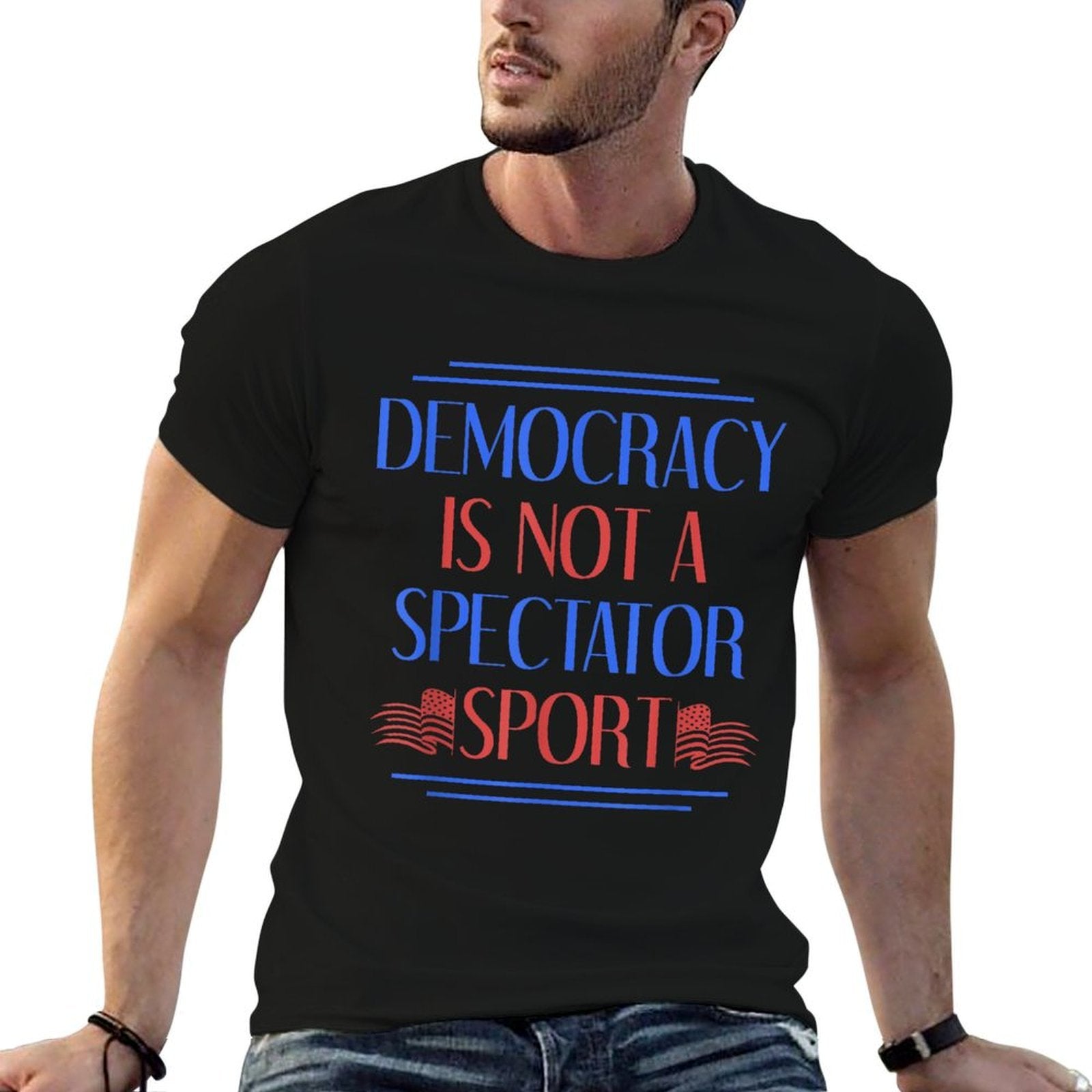 Democracy Not Sport Democrat Civil Rights Freedom Politics  Heathered Texture T-Shirt