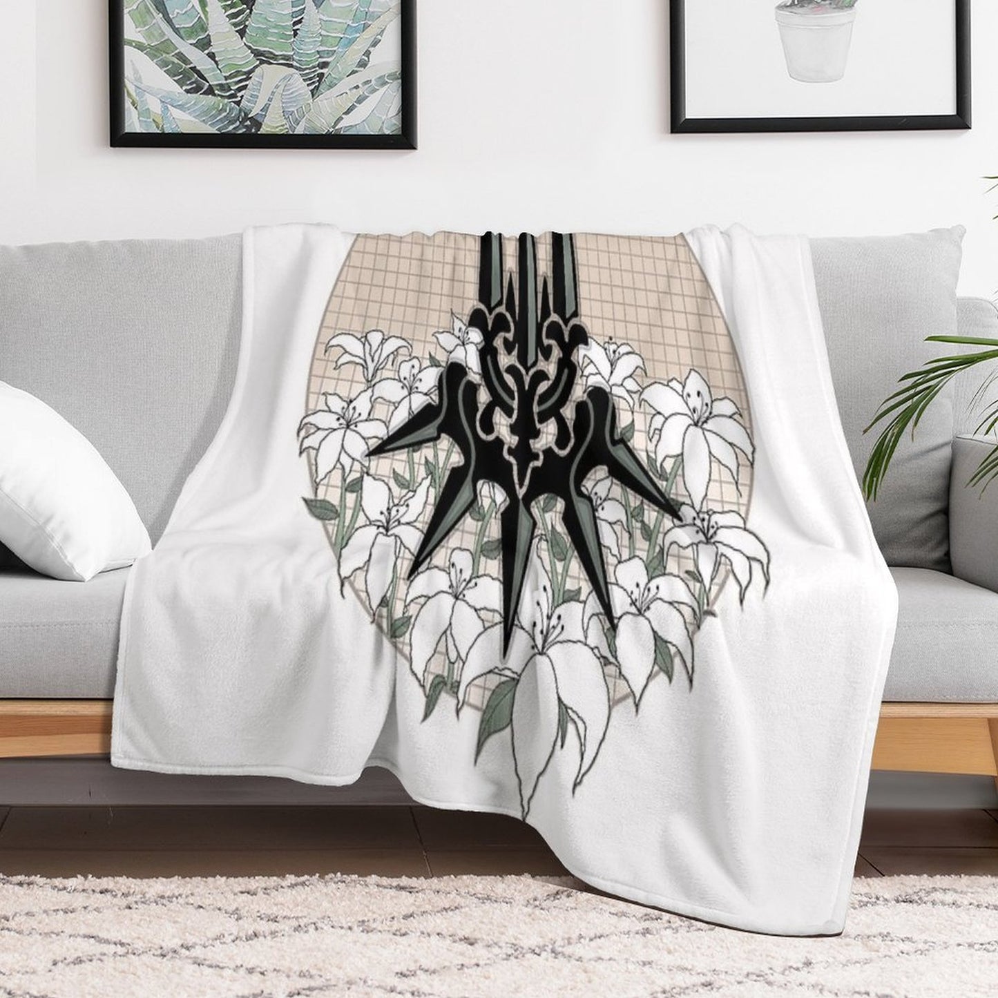 Yorha with Lunar Tears Shrink-resistant Throw Blanket