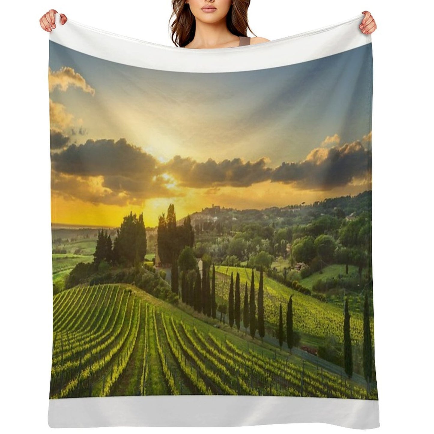 Vineyards And Countryside Landscape in Maremma. Tuscany Compact Throw Blanket
