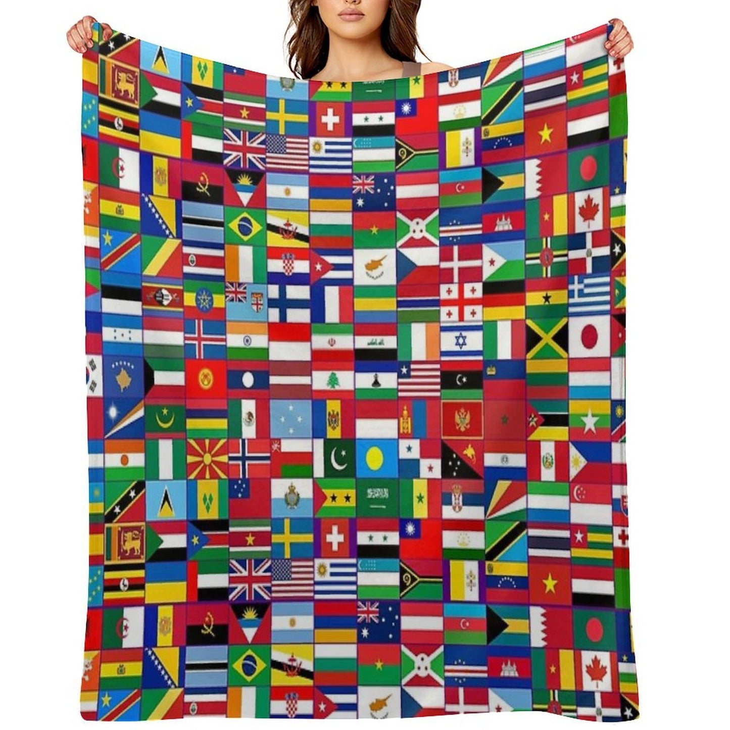 World Flags Durable Throw Blanket