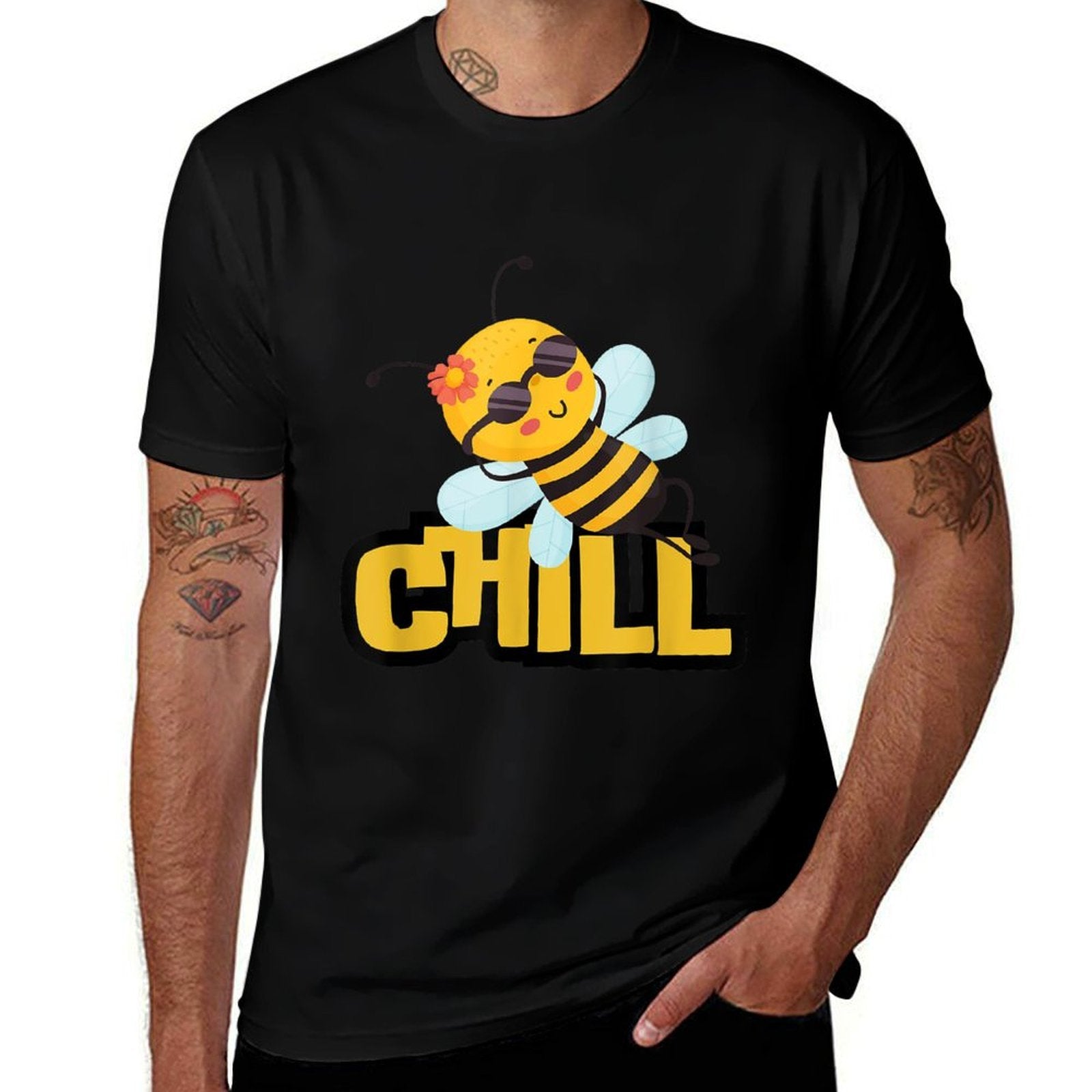 Funny Bee Chill Bee Lover Beekeeping Cute  Slim-fit Cut T-Shirt