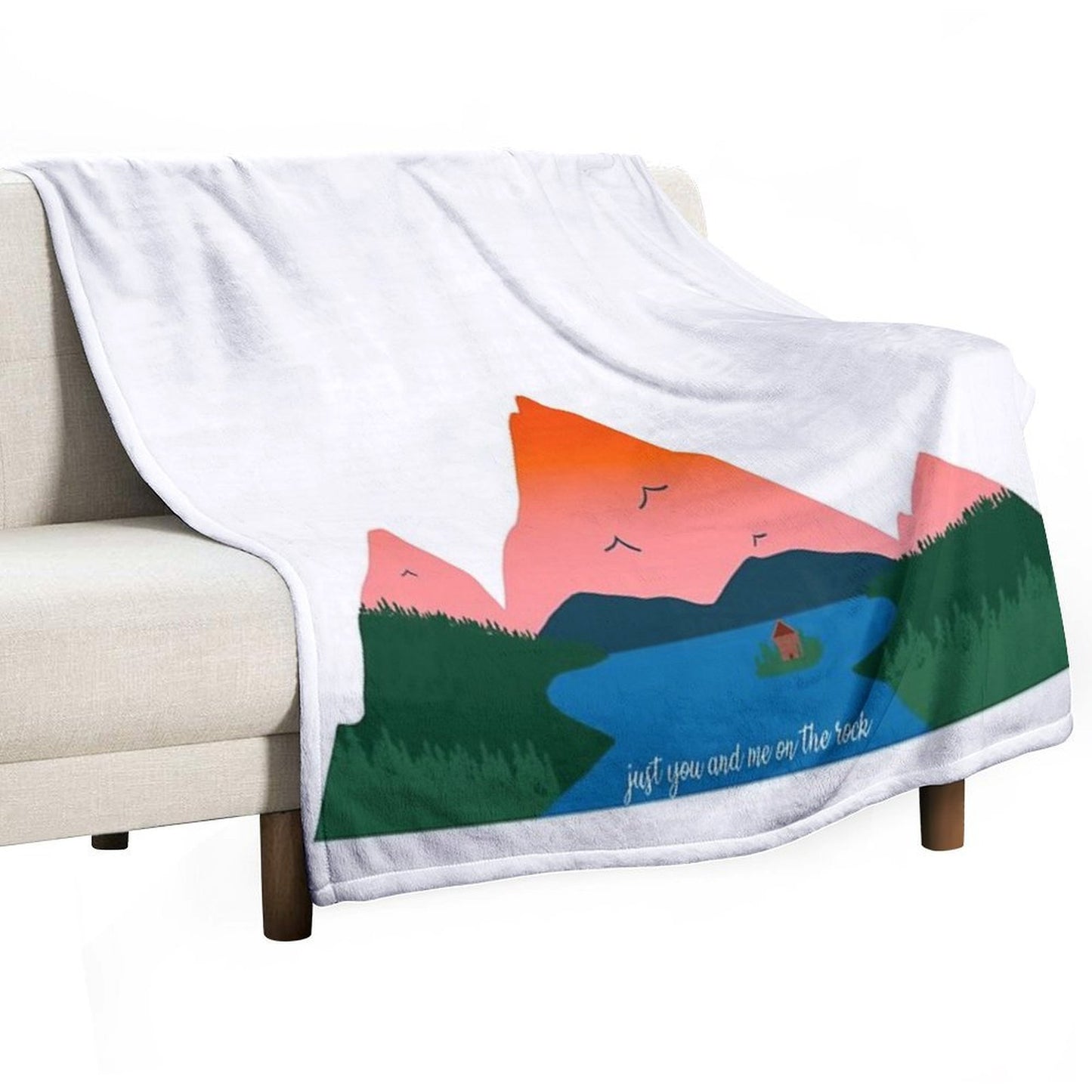 You And Me on The Rock Mountain Compact Throw Blanket