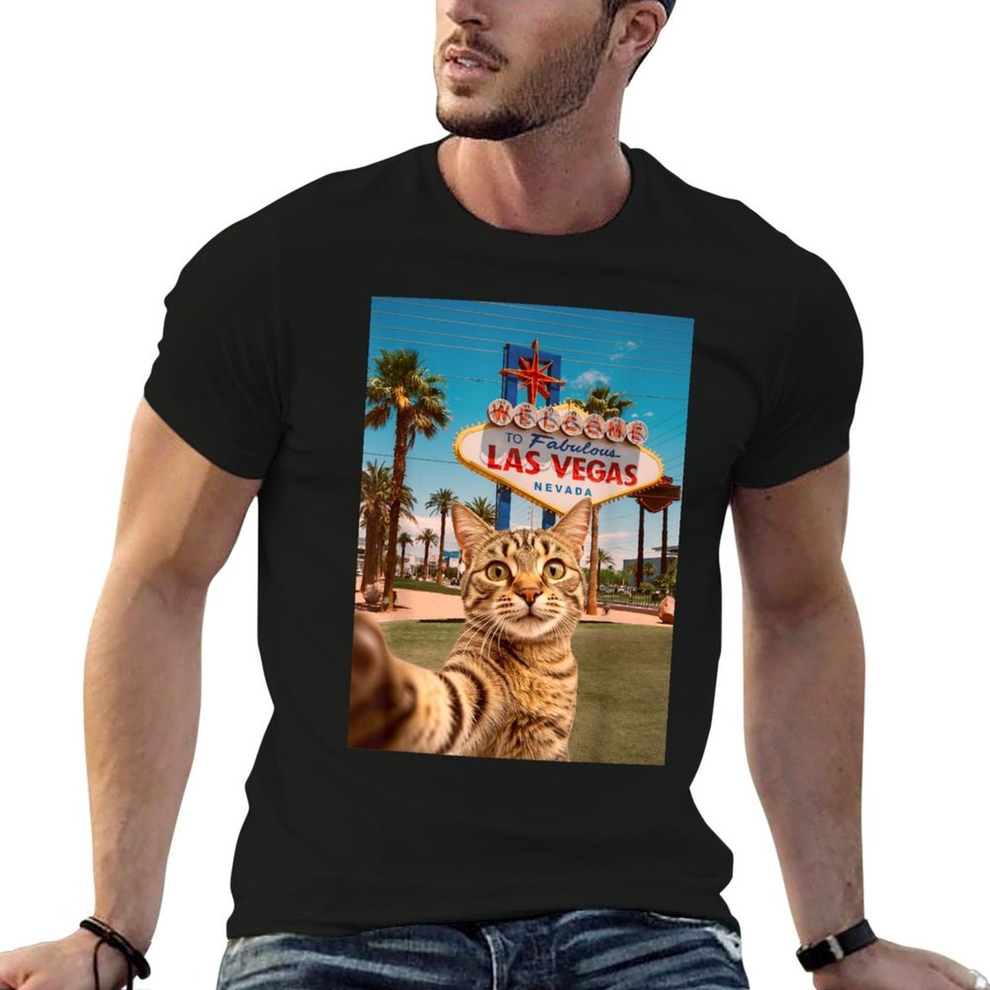 Funny Cat Selfie Las Vegas Classic T-Shirt