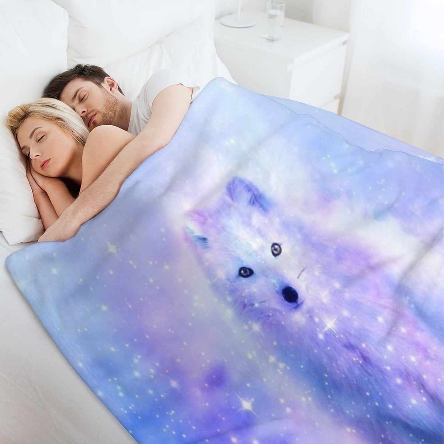 Arctic Iceland Fox Compact Throw Blanket