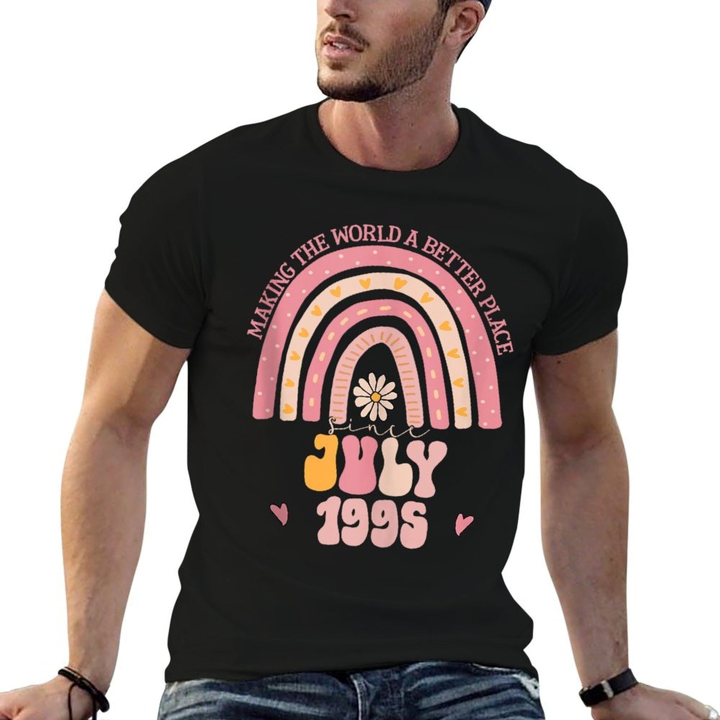 Turning 30 Retro July 1995 30th Birthday for Women Ribbed Collar T-Shirt
