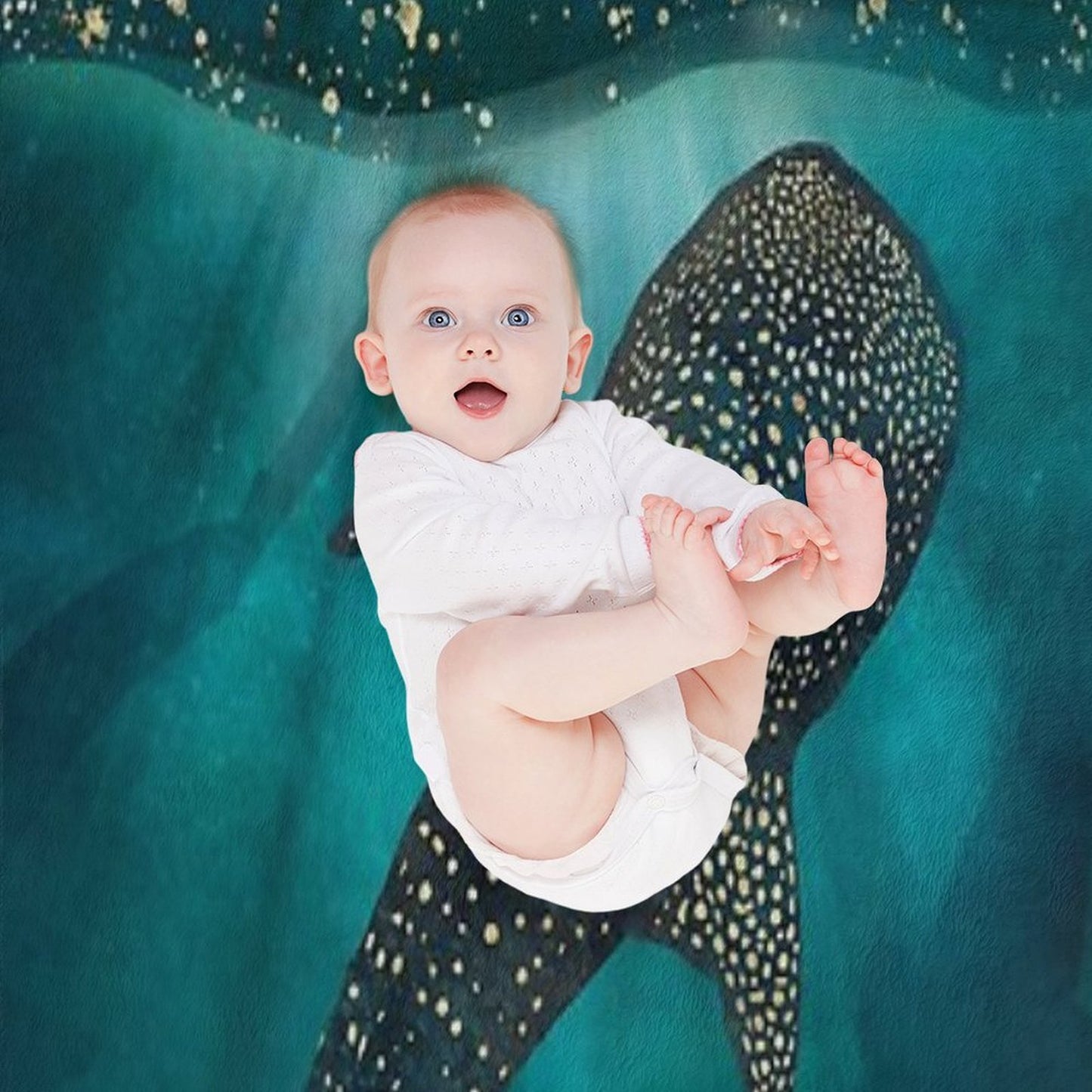 Metallic Whale Shark Durable Throw Blanket