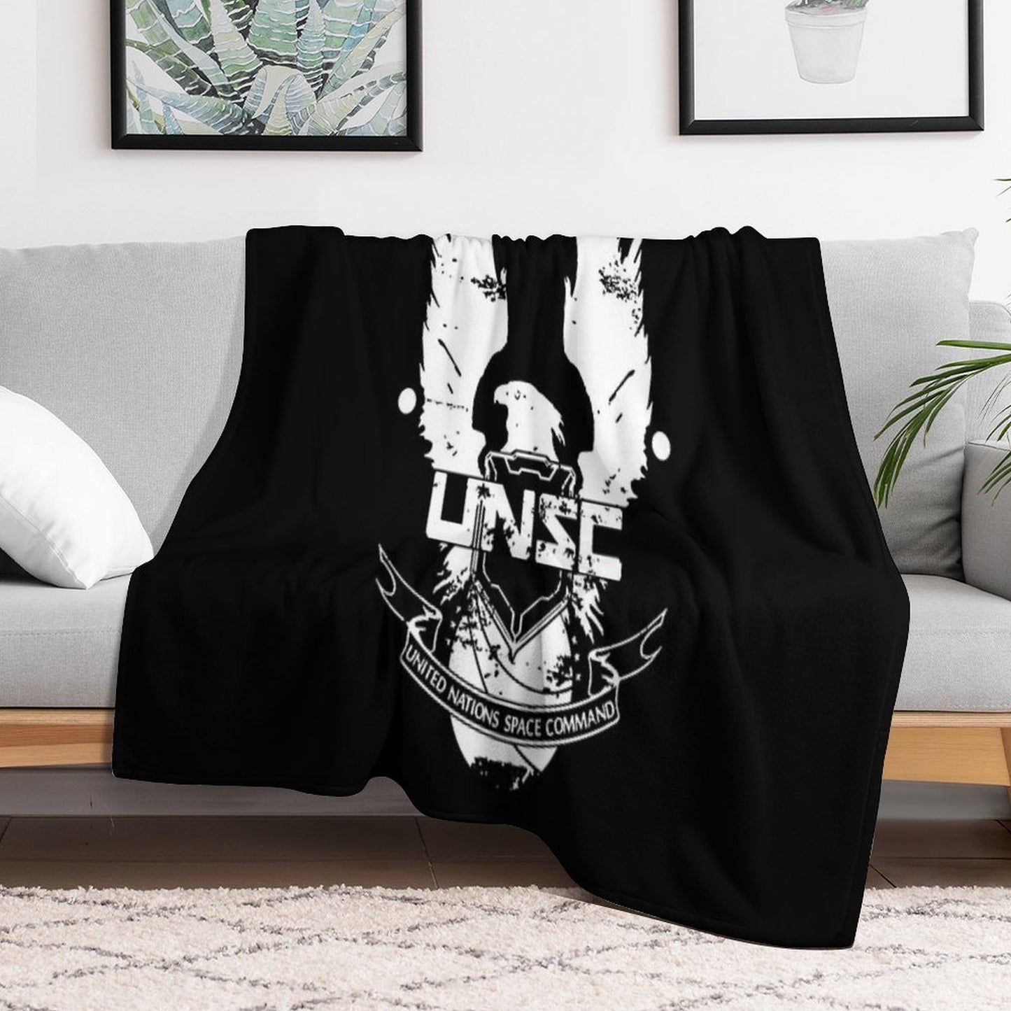 Halo UNSC Worn Logo High Quality Plush Throw Blanket