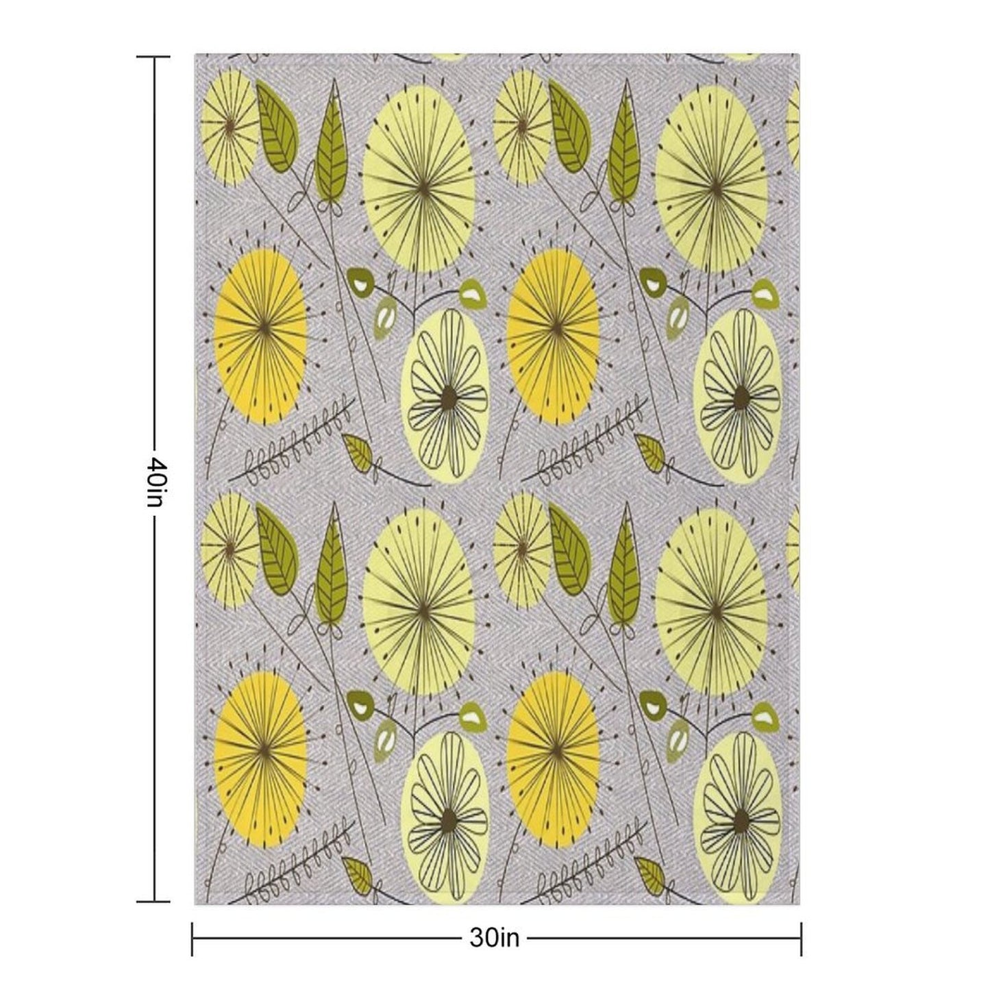 Mid-Century Modern Floral Durable Throw Blanket