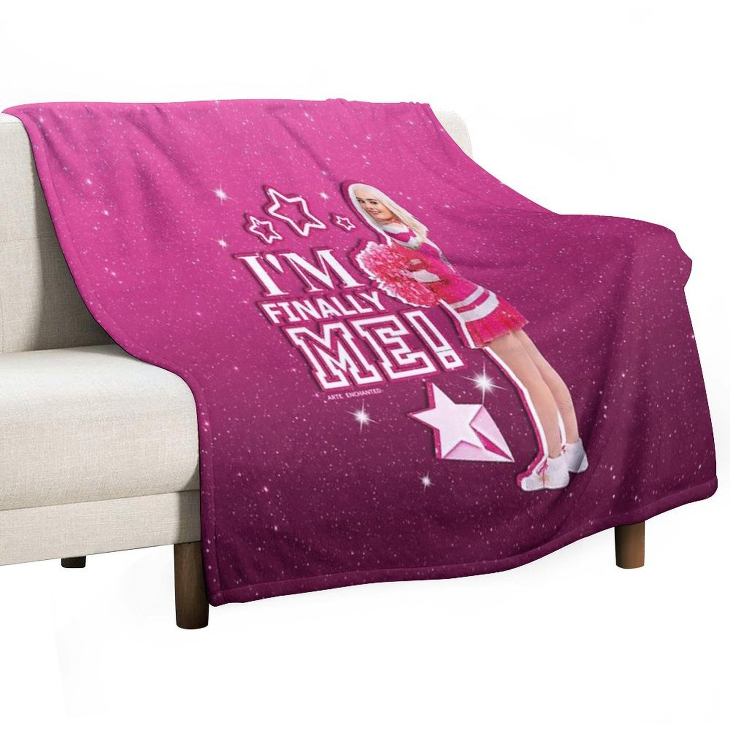 Zombies 3 - Addison I'm Finally Me Pink Glitter Travel-friendly Throw Blanket