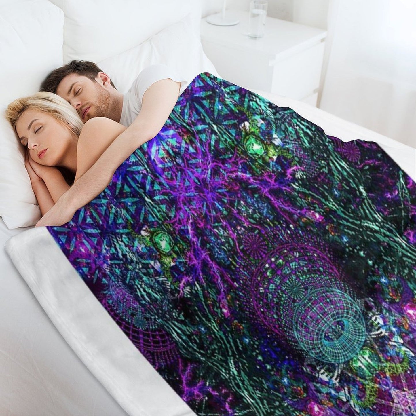 Hands To The Cosmos Wrinkle-free Throw Blanket