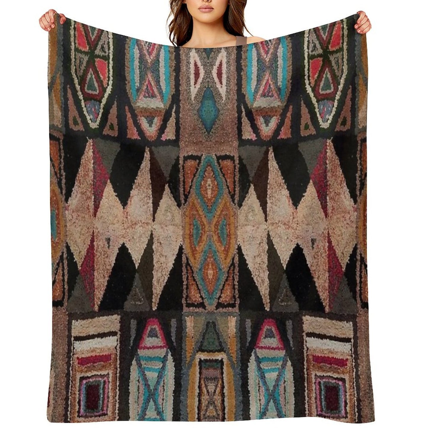 Abstract Bohemian Design Durable Throw Blanket