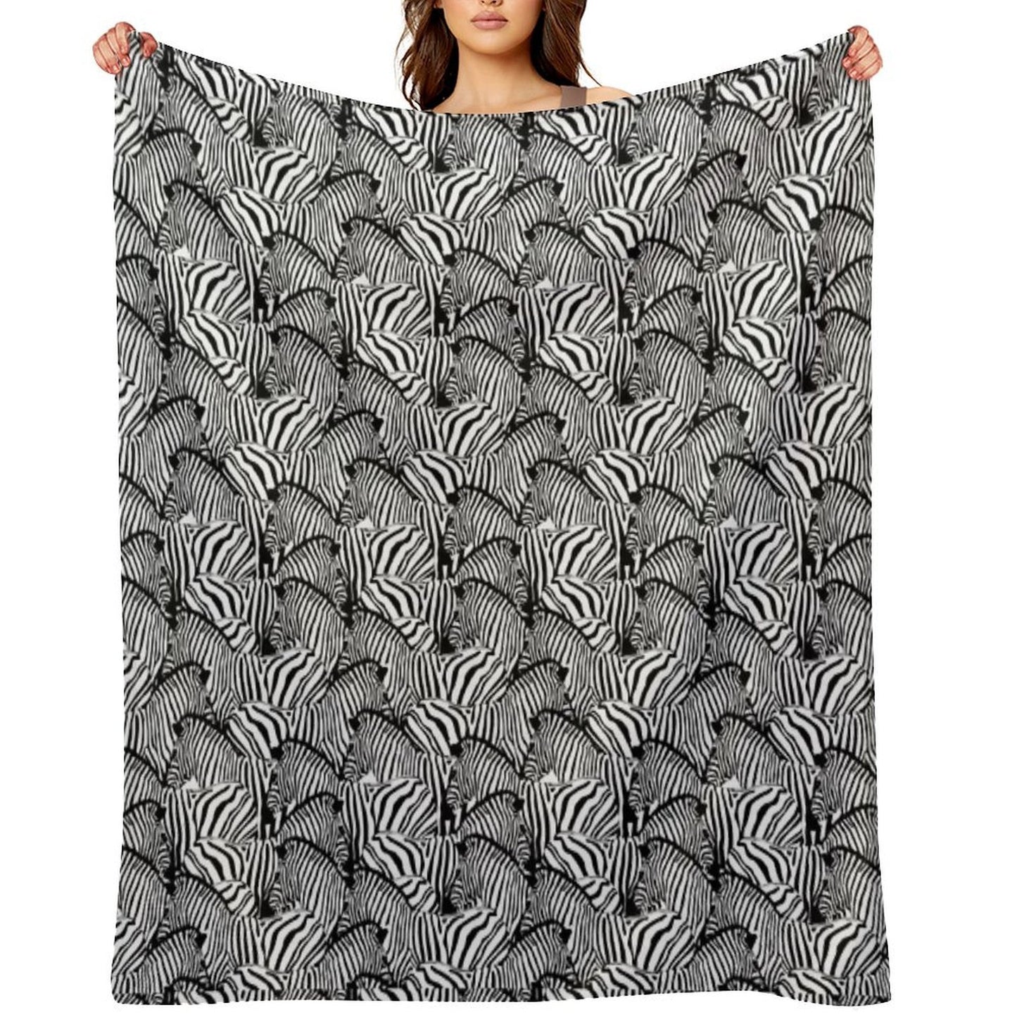 Zebra B W Easy Care Throw Blanket