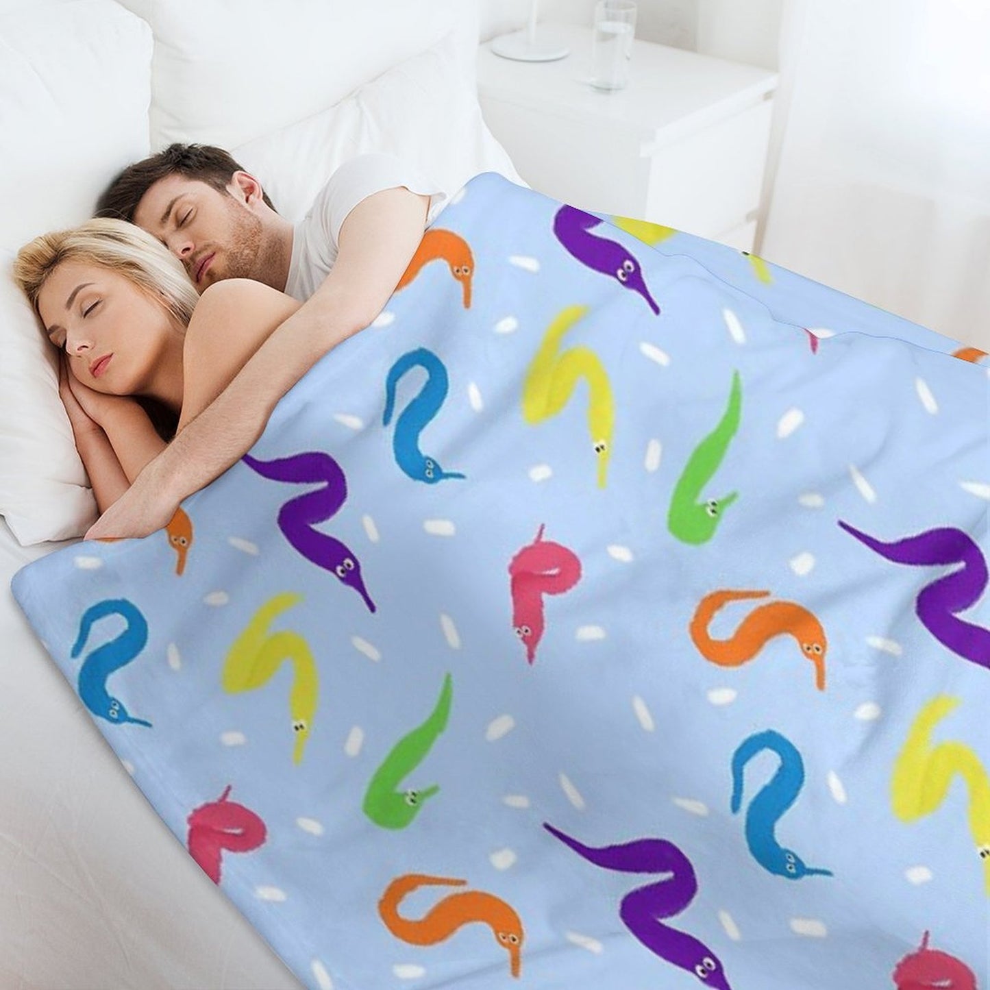 Worm on A String Babey! Eco-conscious Throw Blanket