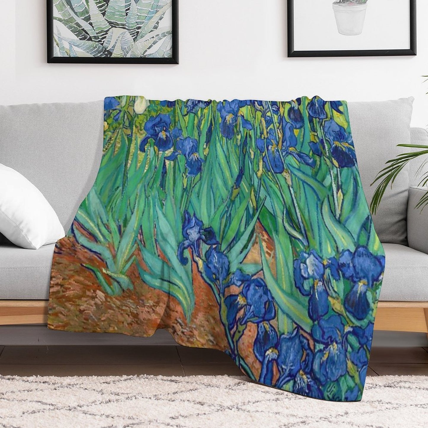Irises by Vincent Van Gogh (May 1889) Premium Throw Blanket