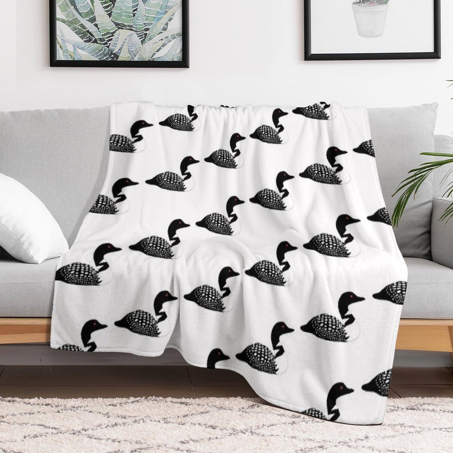 Minnesota Lake Loon Easy Care Throw Blanket