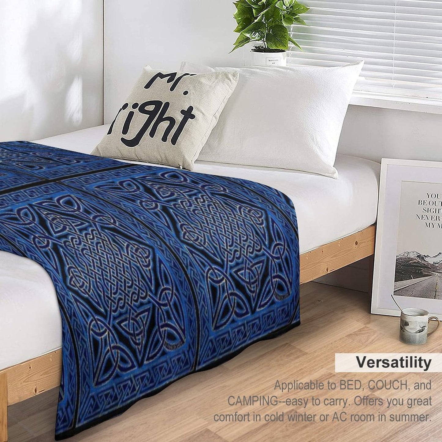 Celtic Meditation Blue All-season Throw Blanket