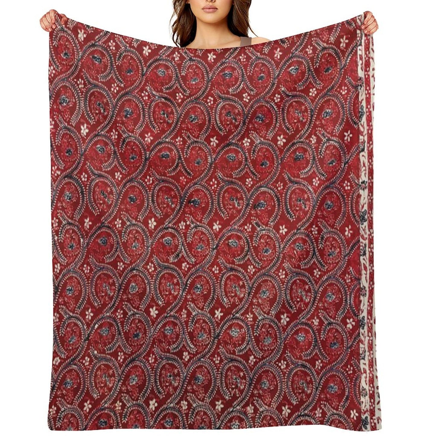 Water Creature Traditional Indonesian Batik Pattern Shrink-resistant Throw Blanket