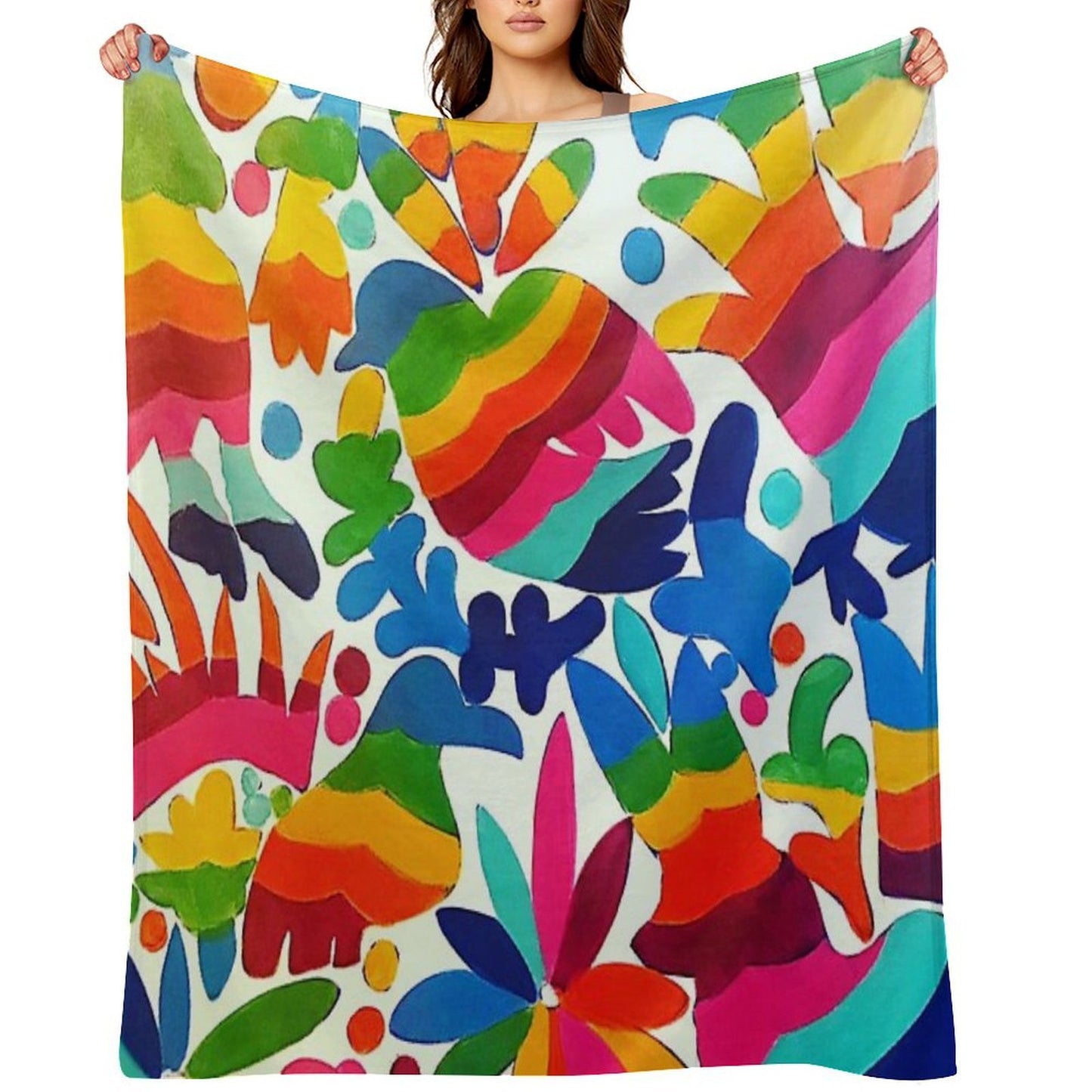 Mexican Otomi Colors Durable Throw Blanket