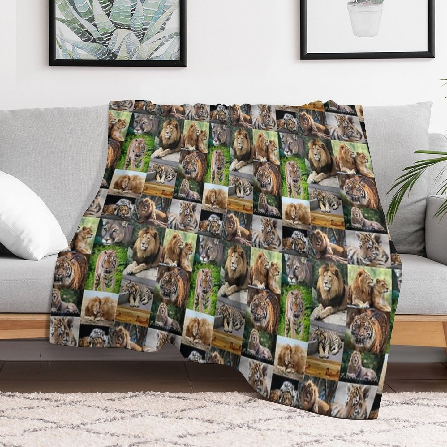 Lions And Tigers Lightweight Throw Blanket