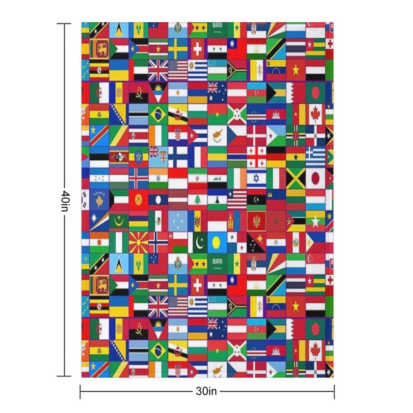 World Flags Durable Throw Blanket
