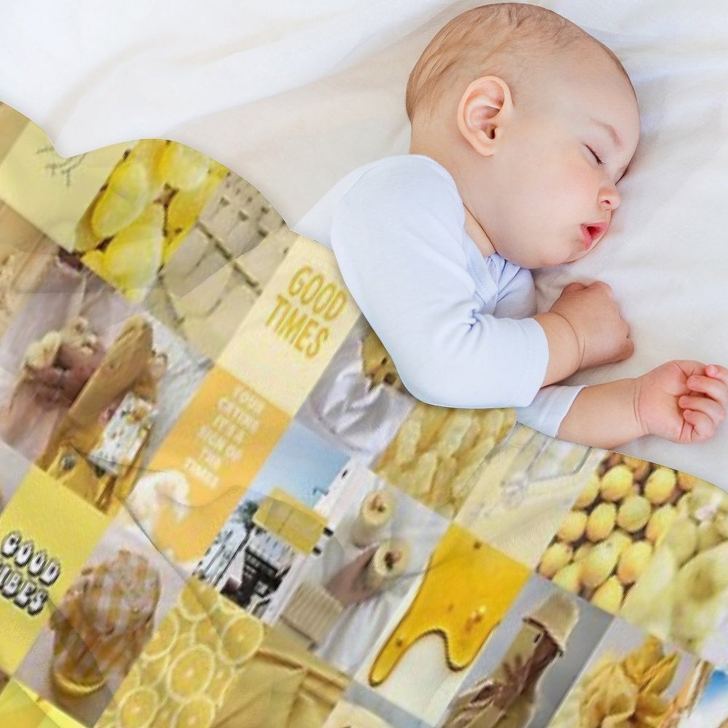 Yellow Vibes Collage Multi-functional Throw Blanket