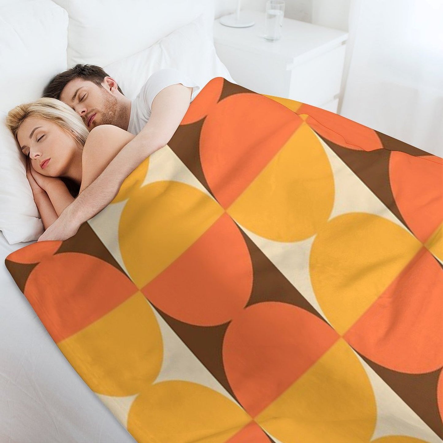 Mid Century Modern Geometric Abstract Pattern 727 Eco-conscious Throw Blanket